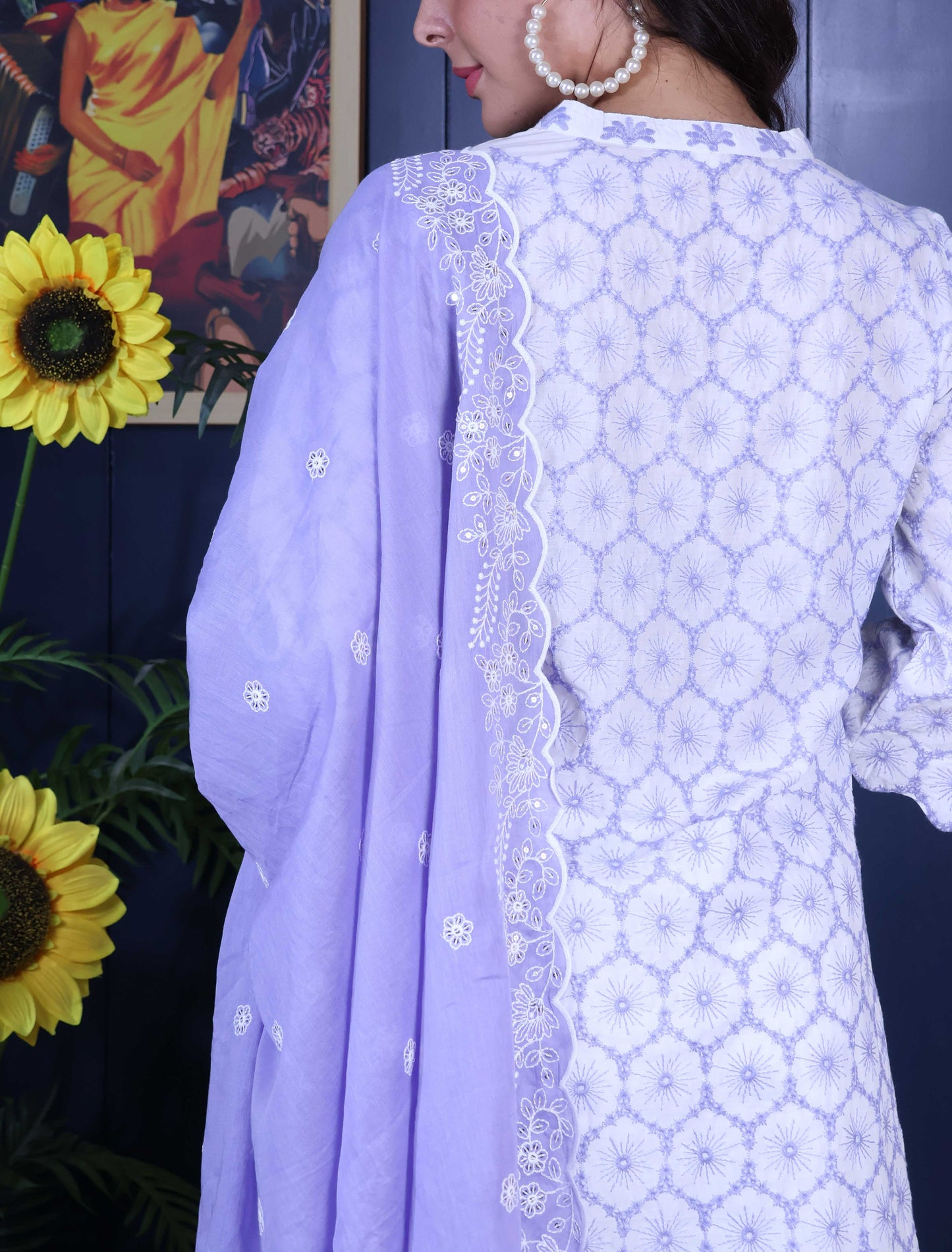 Embroidary Purple suit set