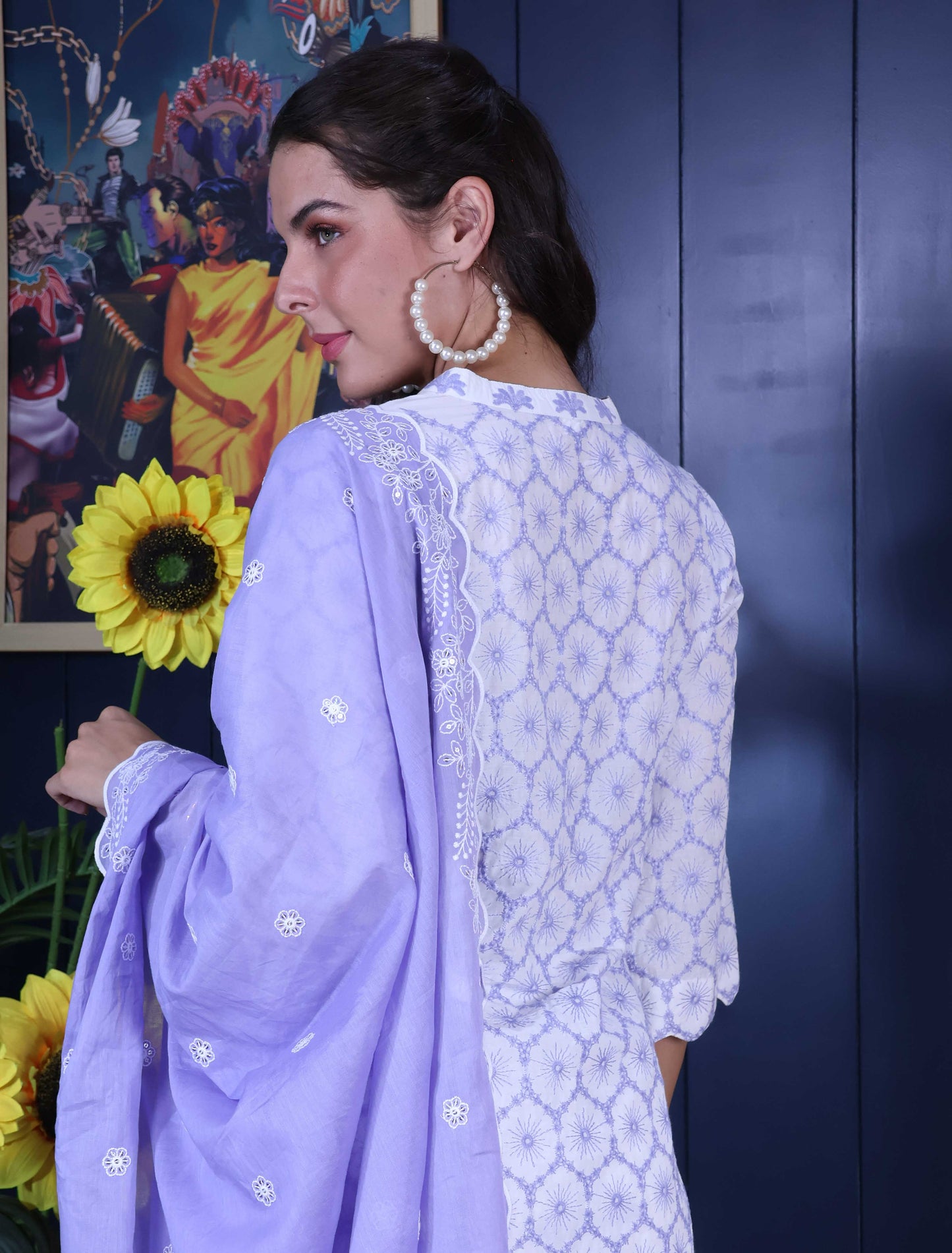 Embroidary Purple suit set