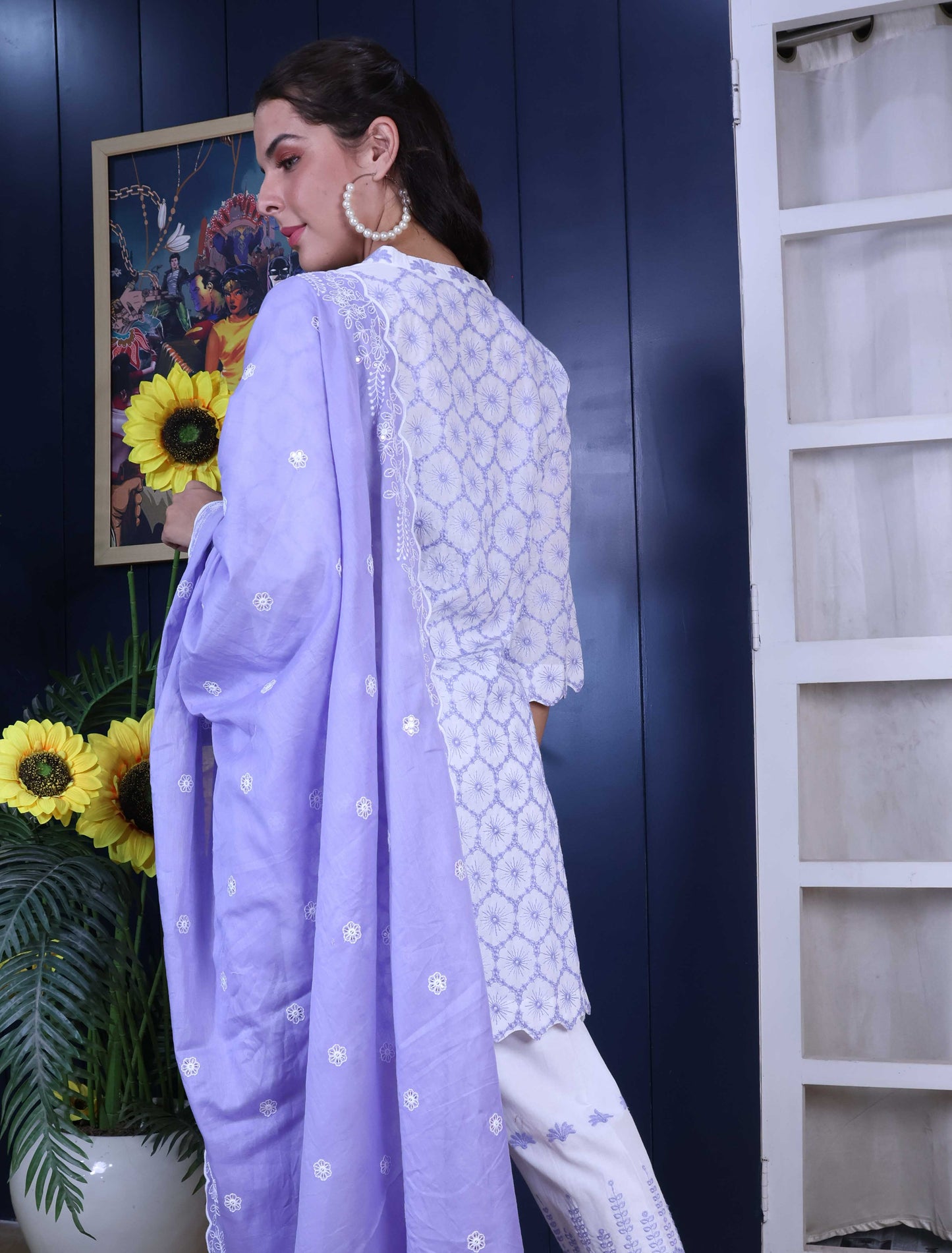 Embroidary Purple suit set