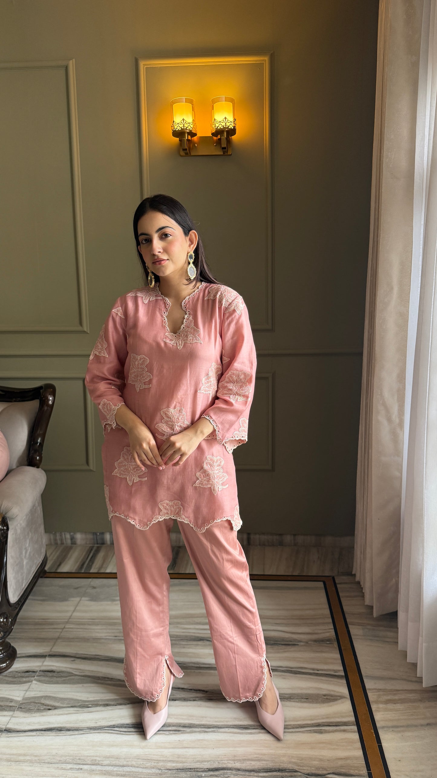 Blush Pink Mul Set - Blush pink / Medium / Mul cotton - Allure Armoire