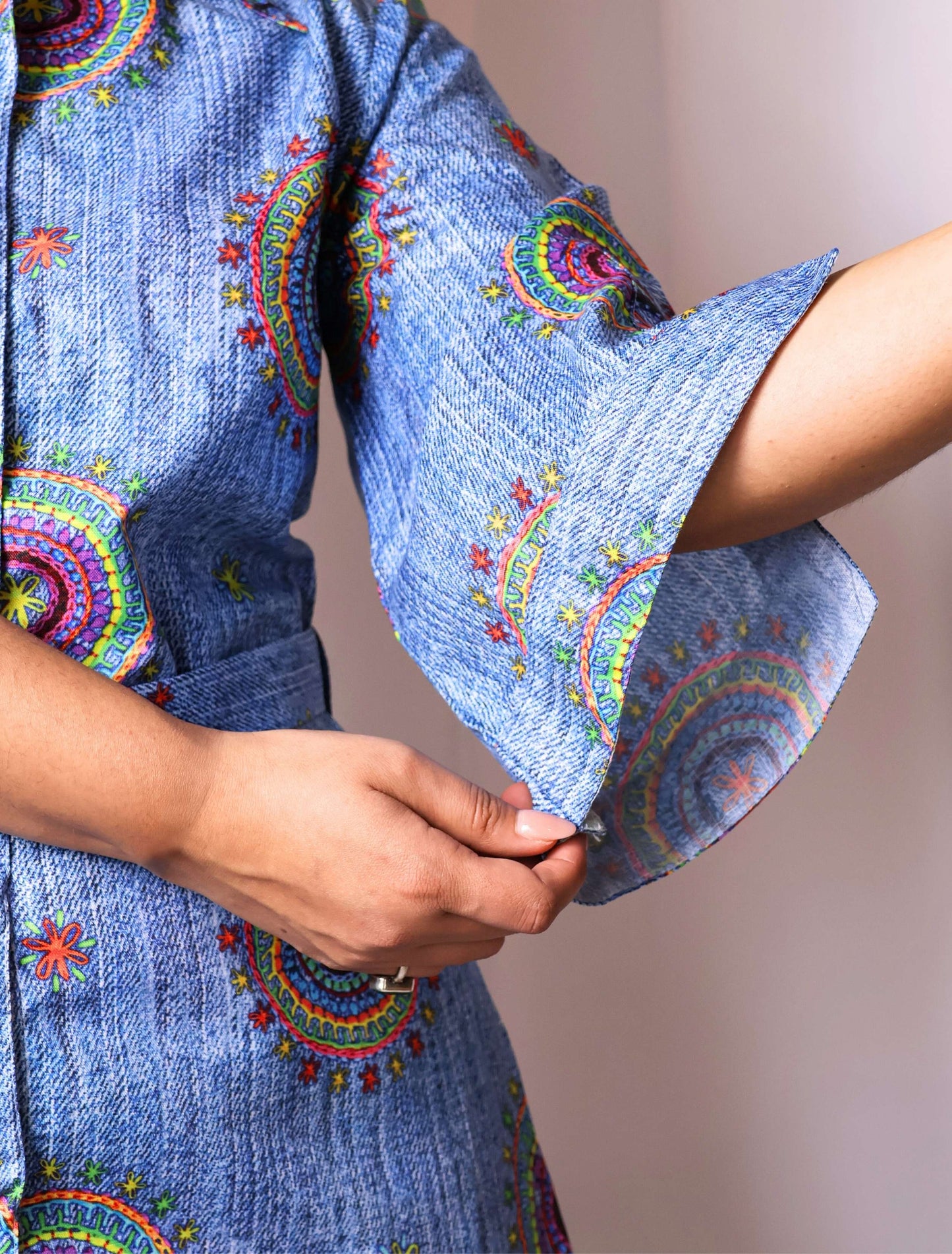 Denim shirt top
