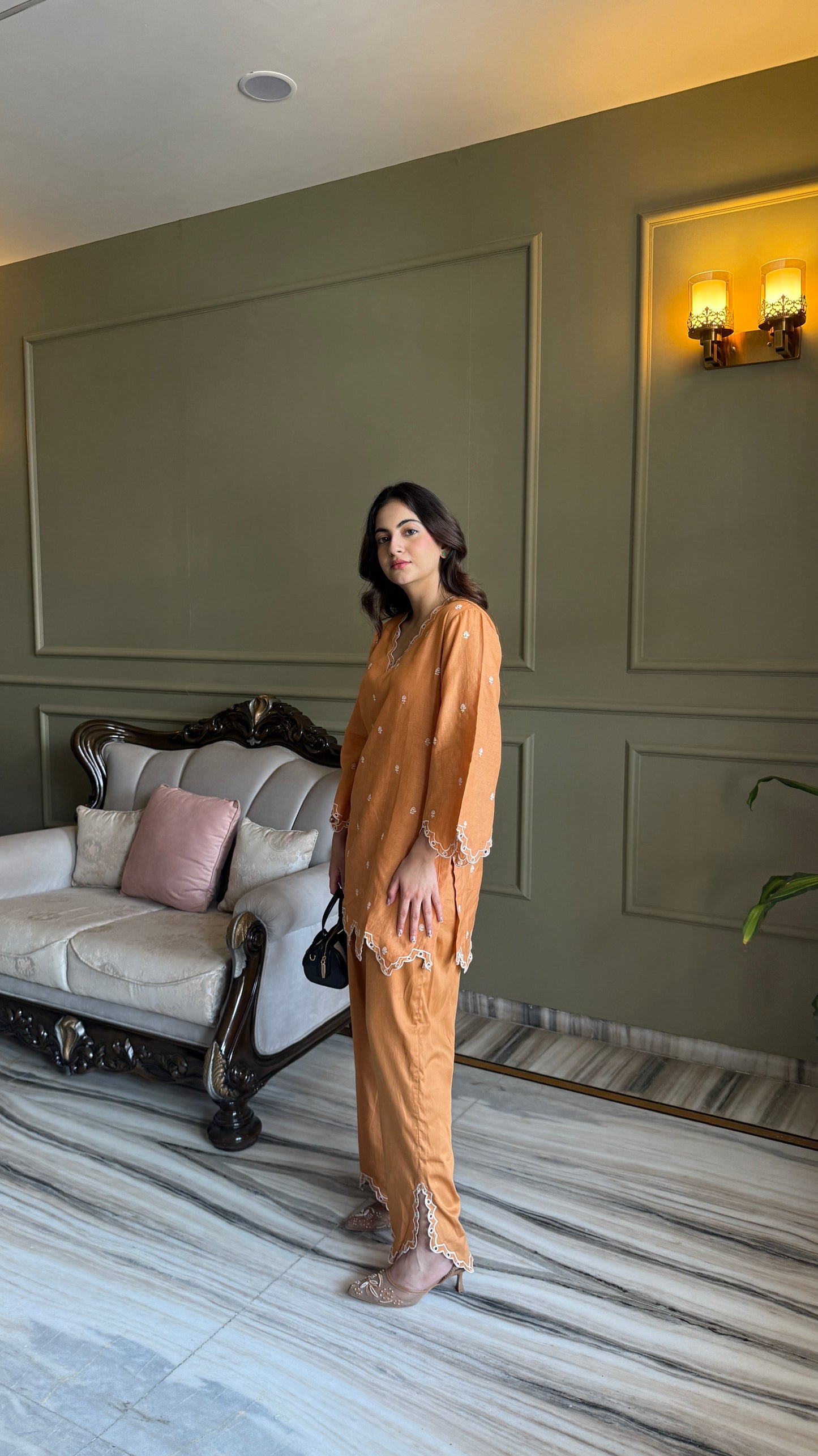 Baby Orange Mul Set 🧡 - Orange / Medium / Mul cotton - Allure Armoire