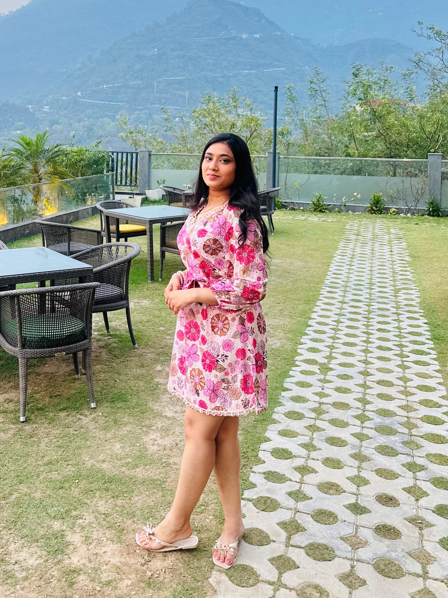 Berry floral dress🌷 - Pink / S - Allure Armoire
