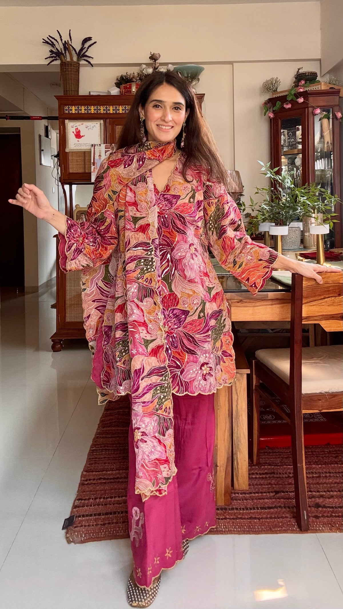 Rani Pink Crepe Set