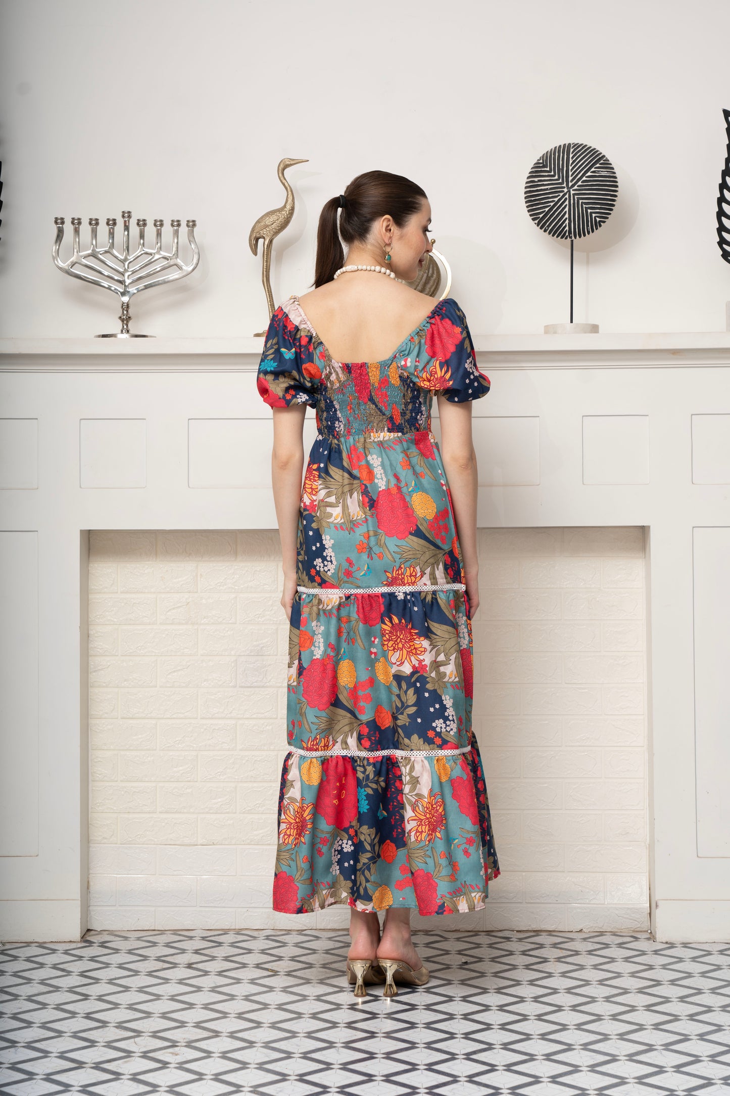 Beach Blue Cotton Linen Maxi