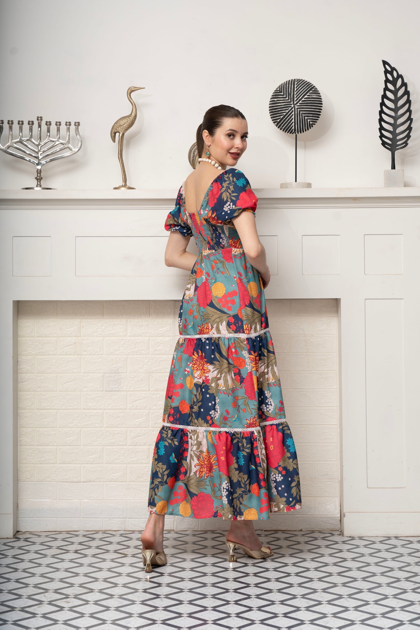Beach Blue Cotton Linen Maxi