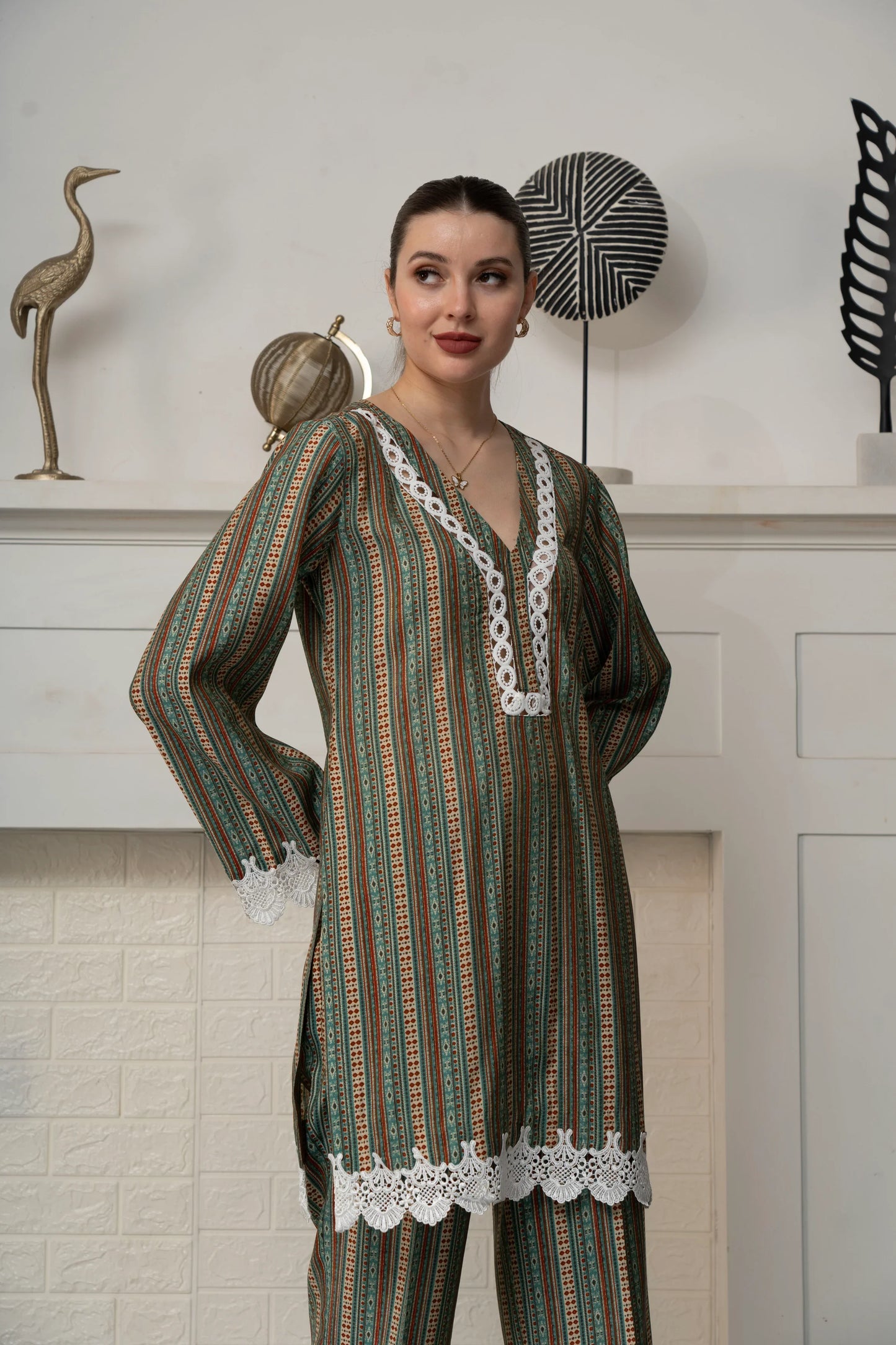 Emeralde Green Co-ord Set - S / Emerald Green / Muslin - Allure Armoire