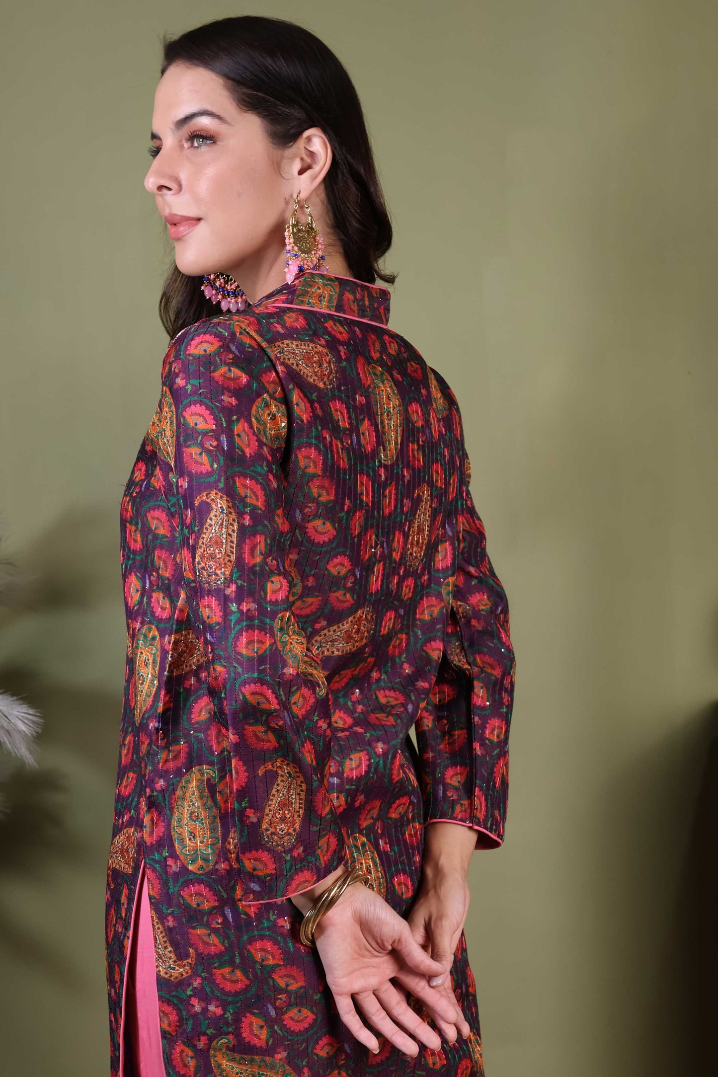 Mauve Short Kurta & Pant Set