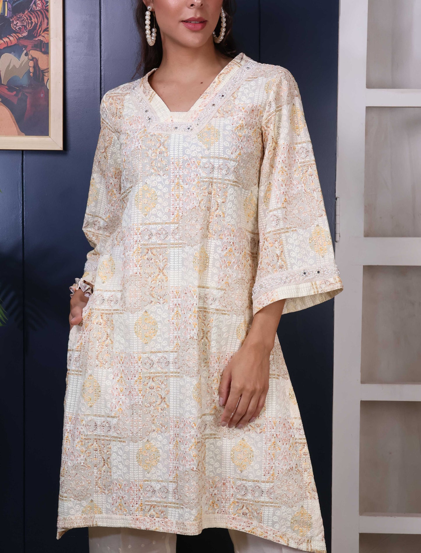 Chicken embroidary Kurta & Pant Set
