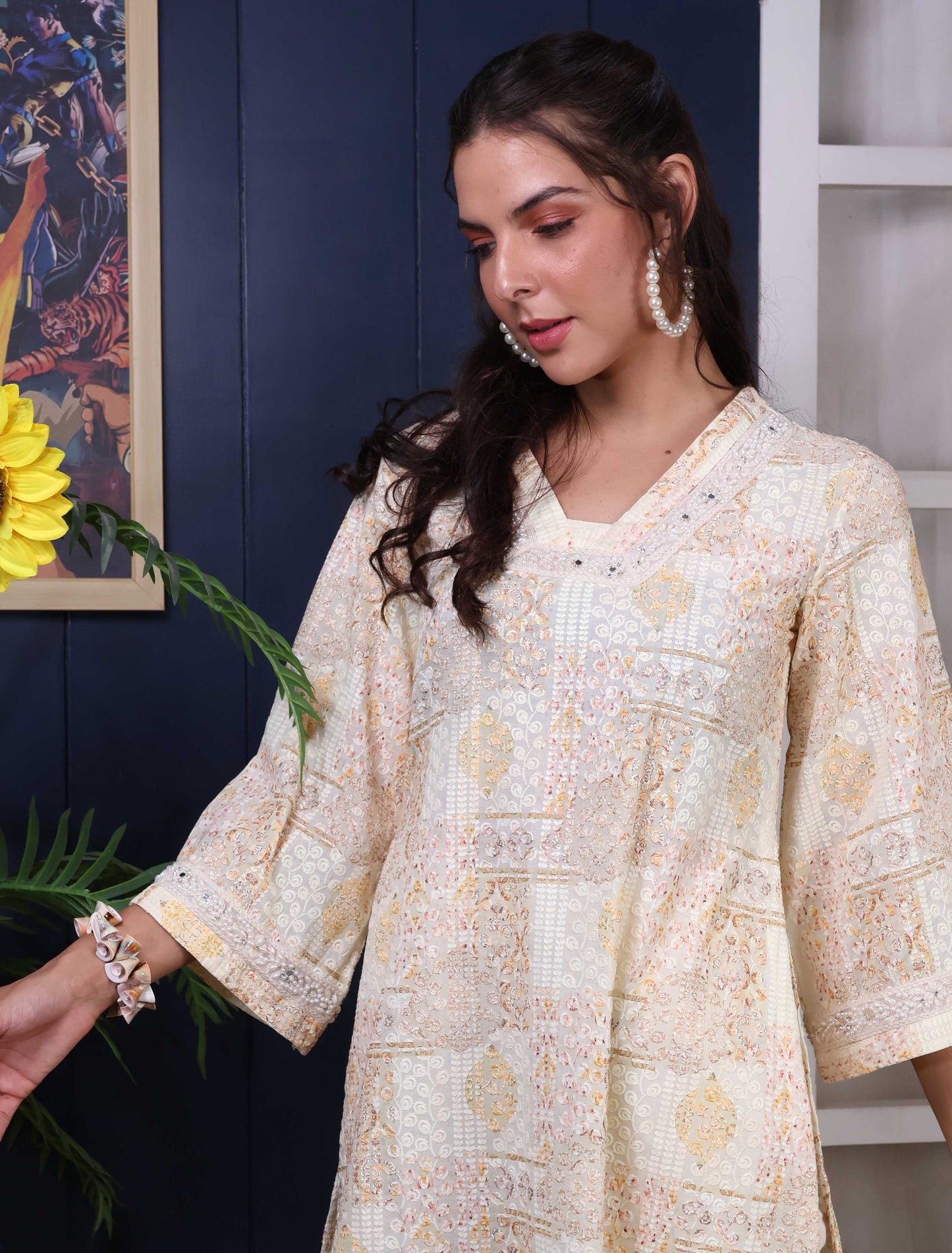 Chicken embroidary Kurta & Pant Set