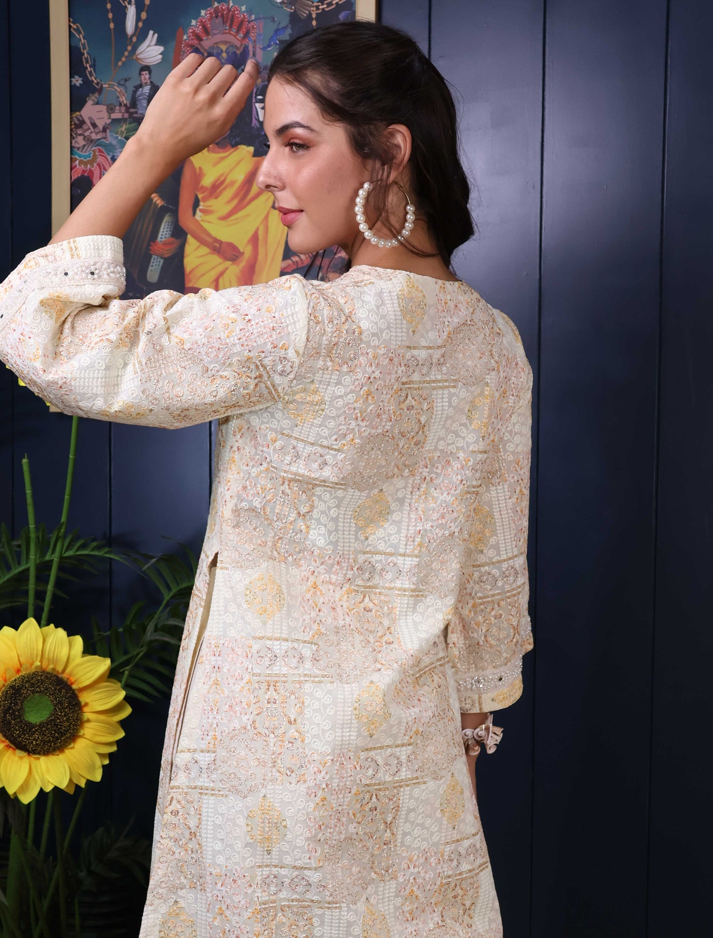 Chicken embroidary Kurta & Pant Set