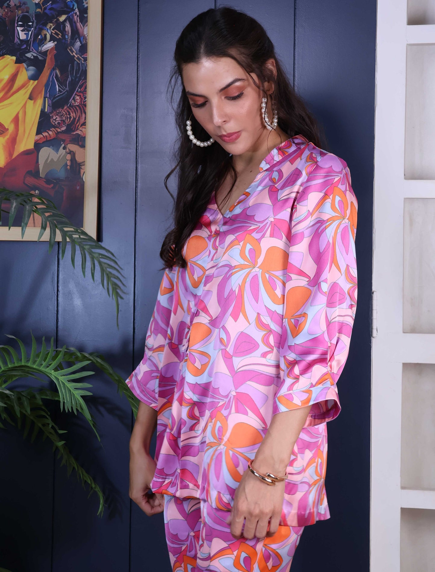 Printed Satin Coord set