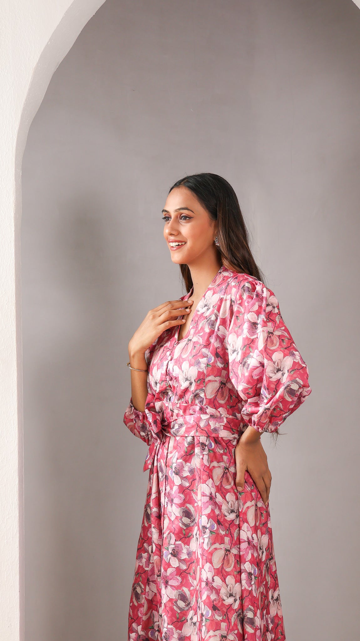 Red Floral Cotton Dress