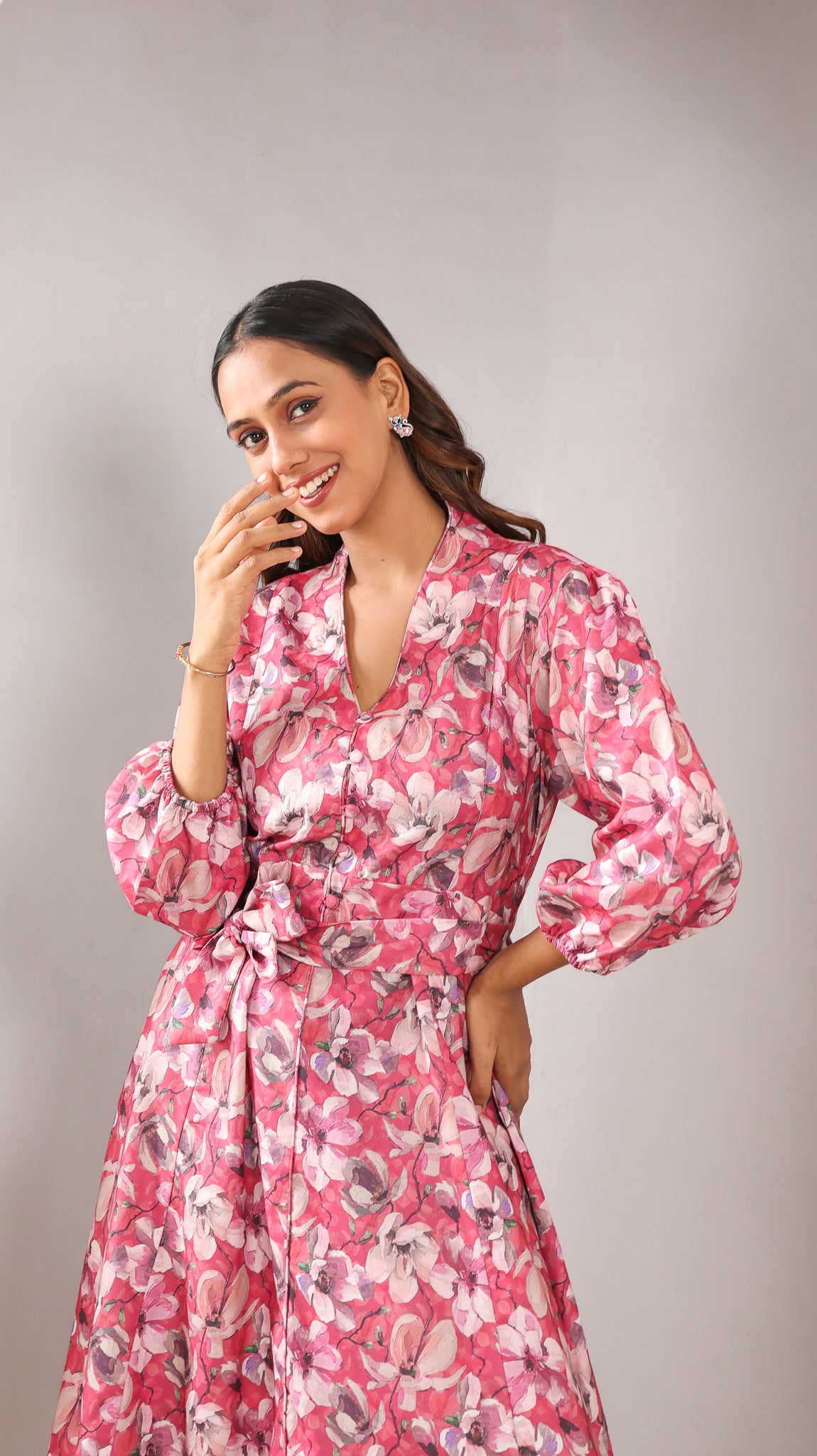 Red Floral Cotton Dress