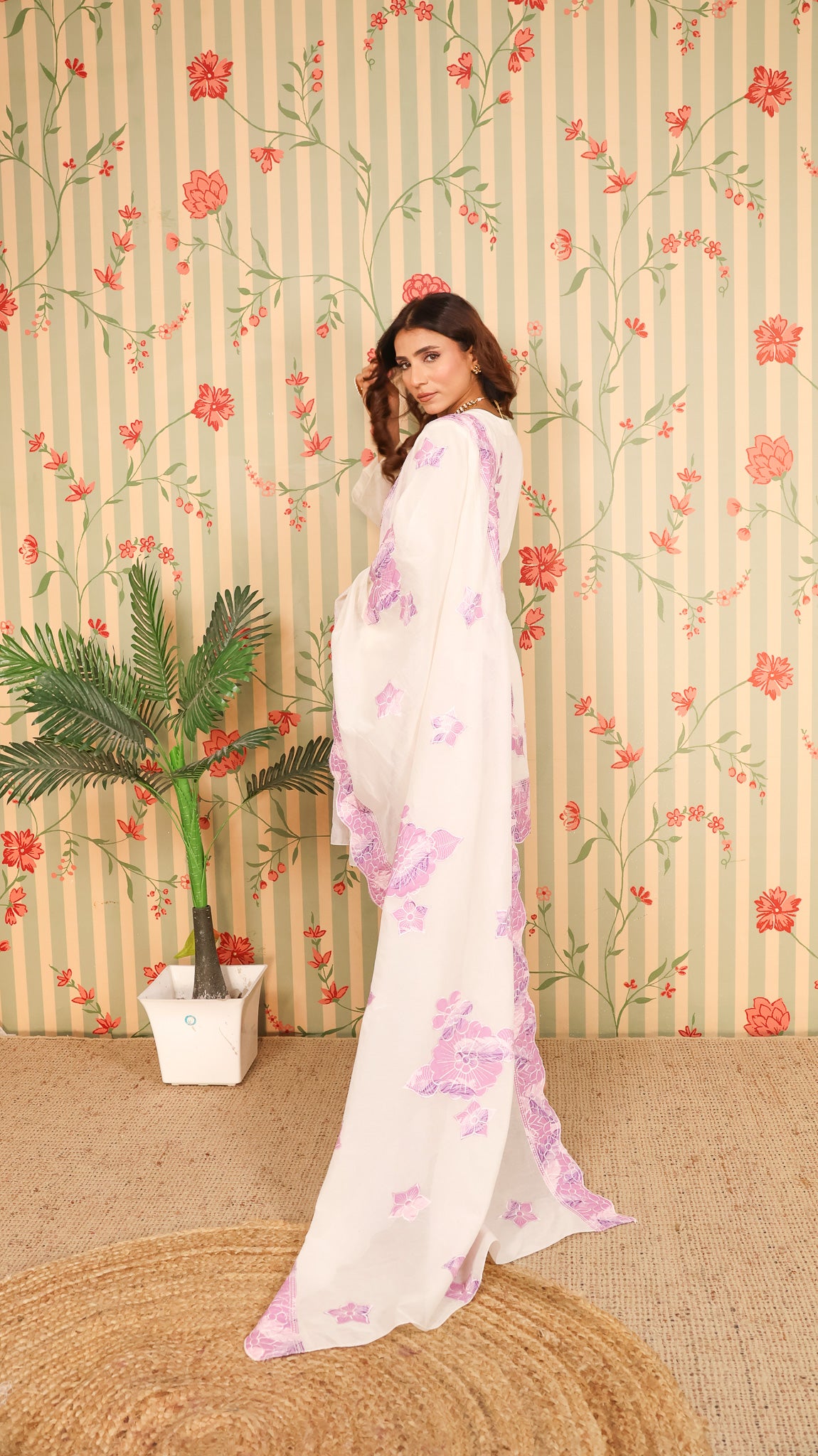 Purple Offwhite Suit Set