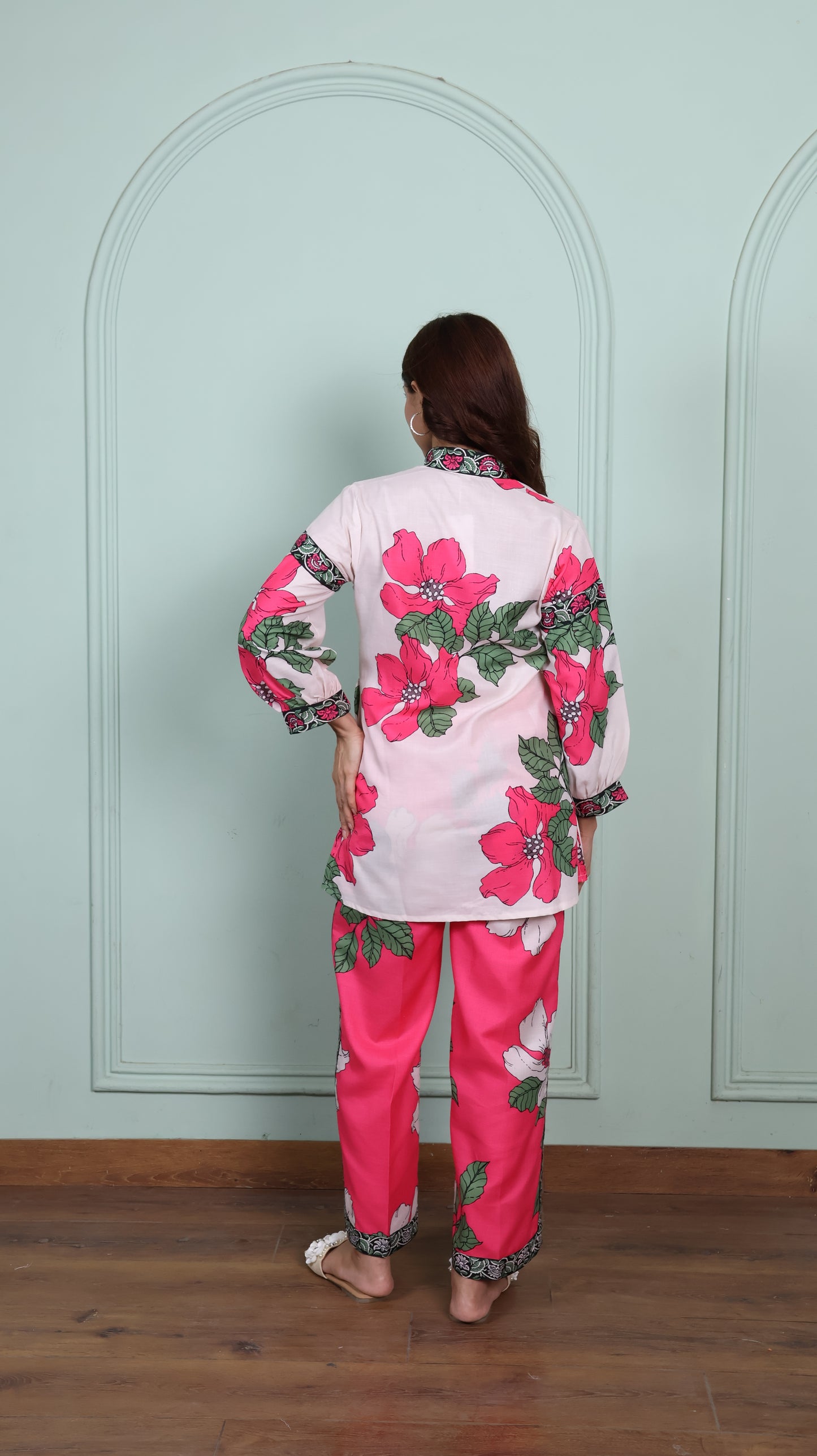 Pink & Off White Petal Co-Ord Set