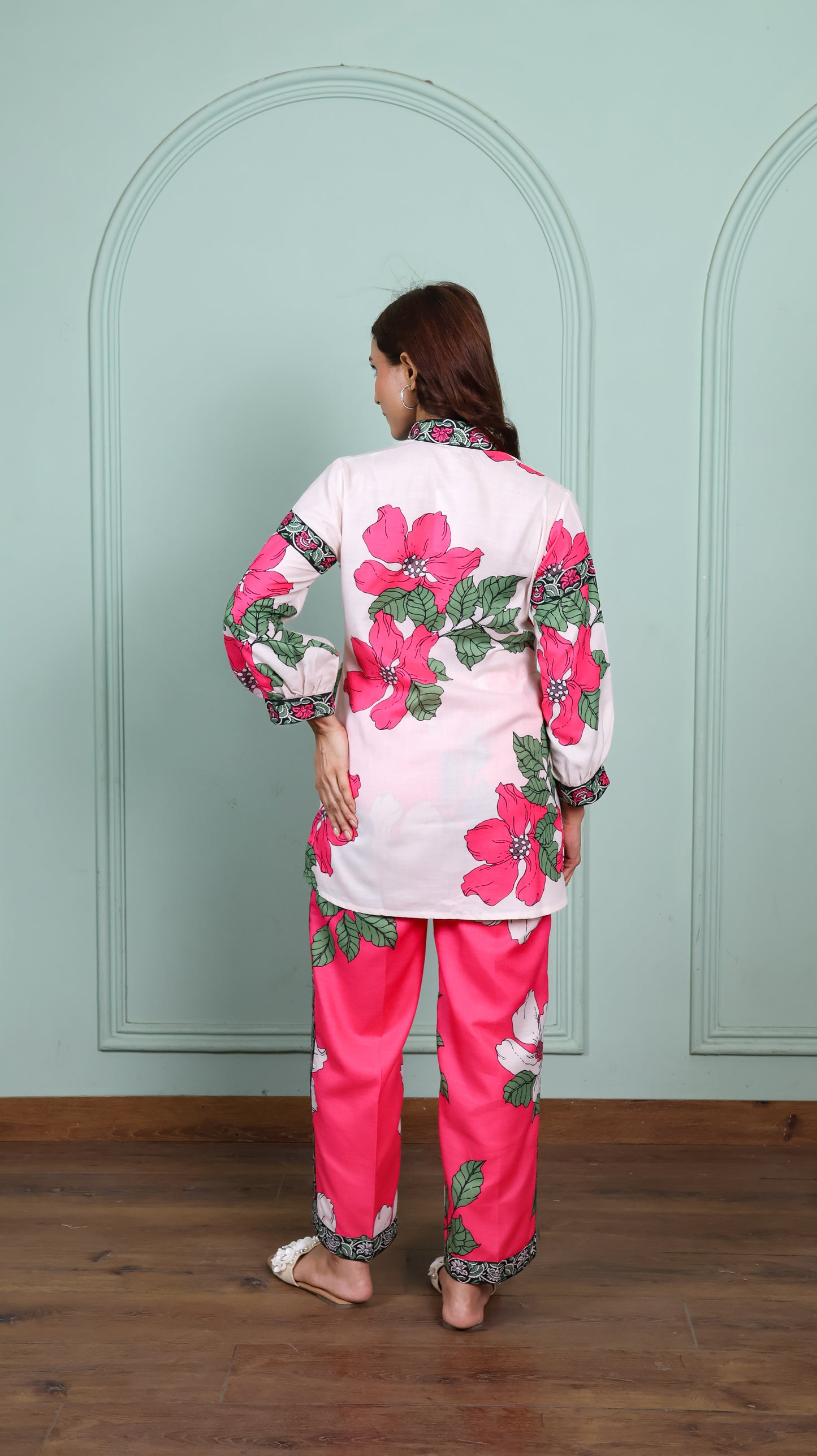 Pink & Off White Petal Co-Ord Set