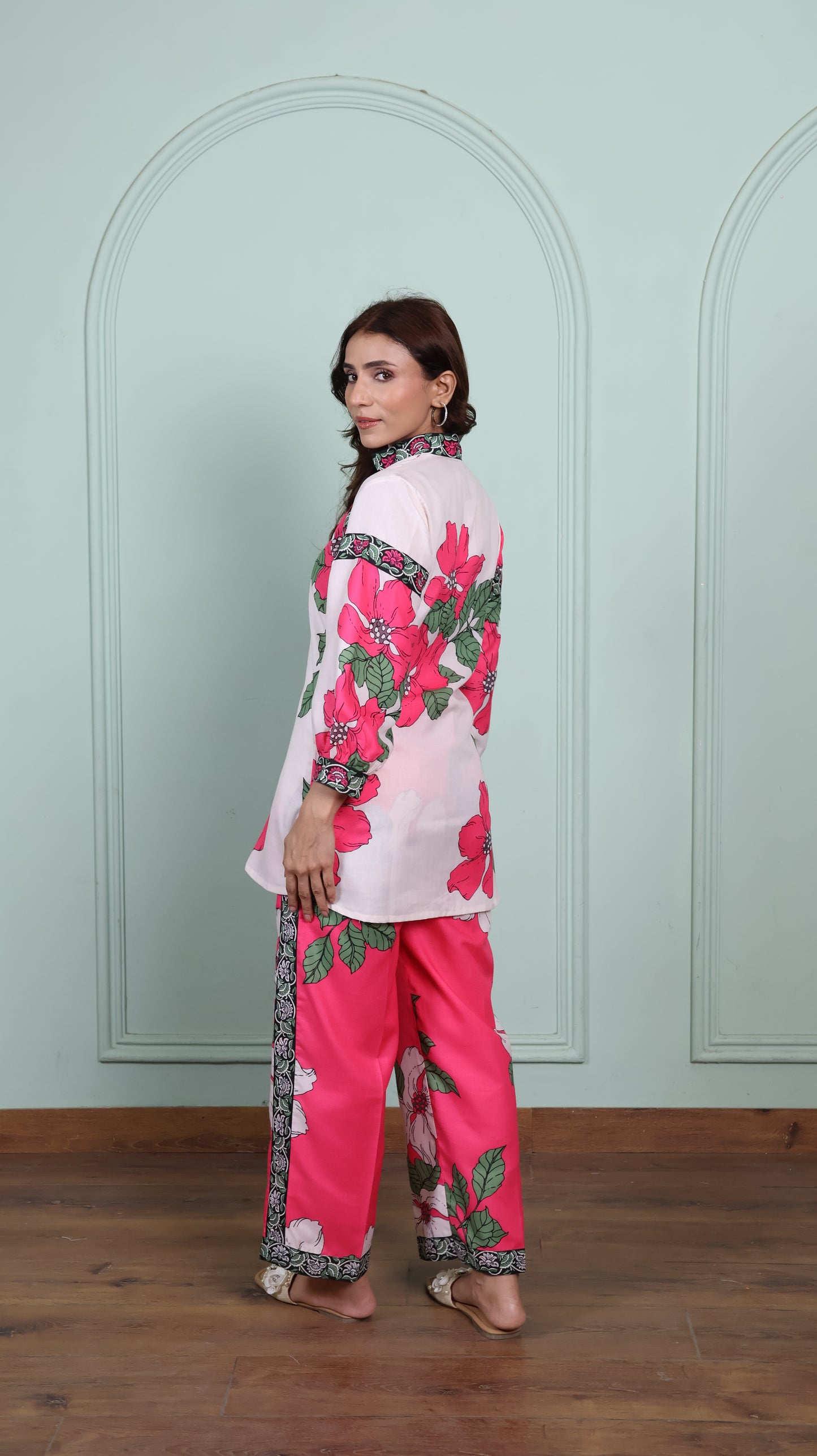 Pink & Off White Petal Co-Ord Set