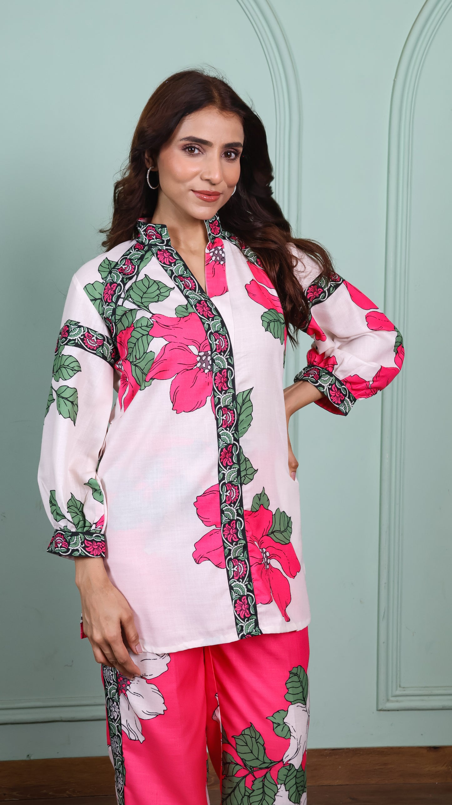 Pink & Off White Petal Co-Ord Set