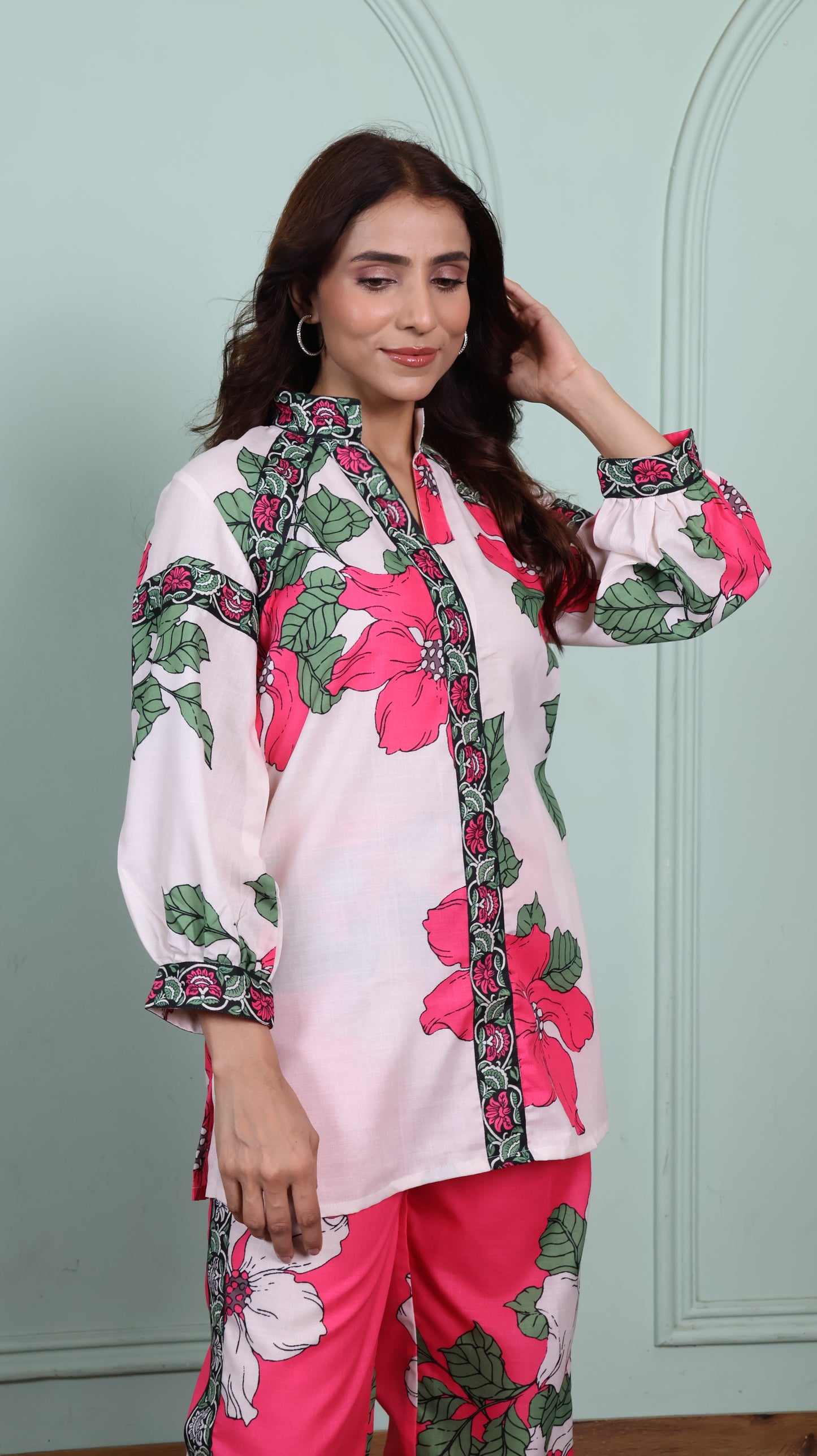 Pink & Off White Petal Co-Ord Set