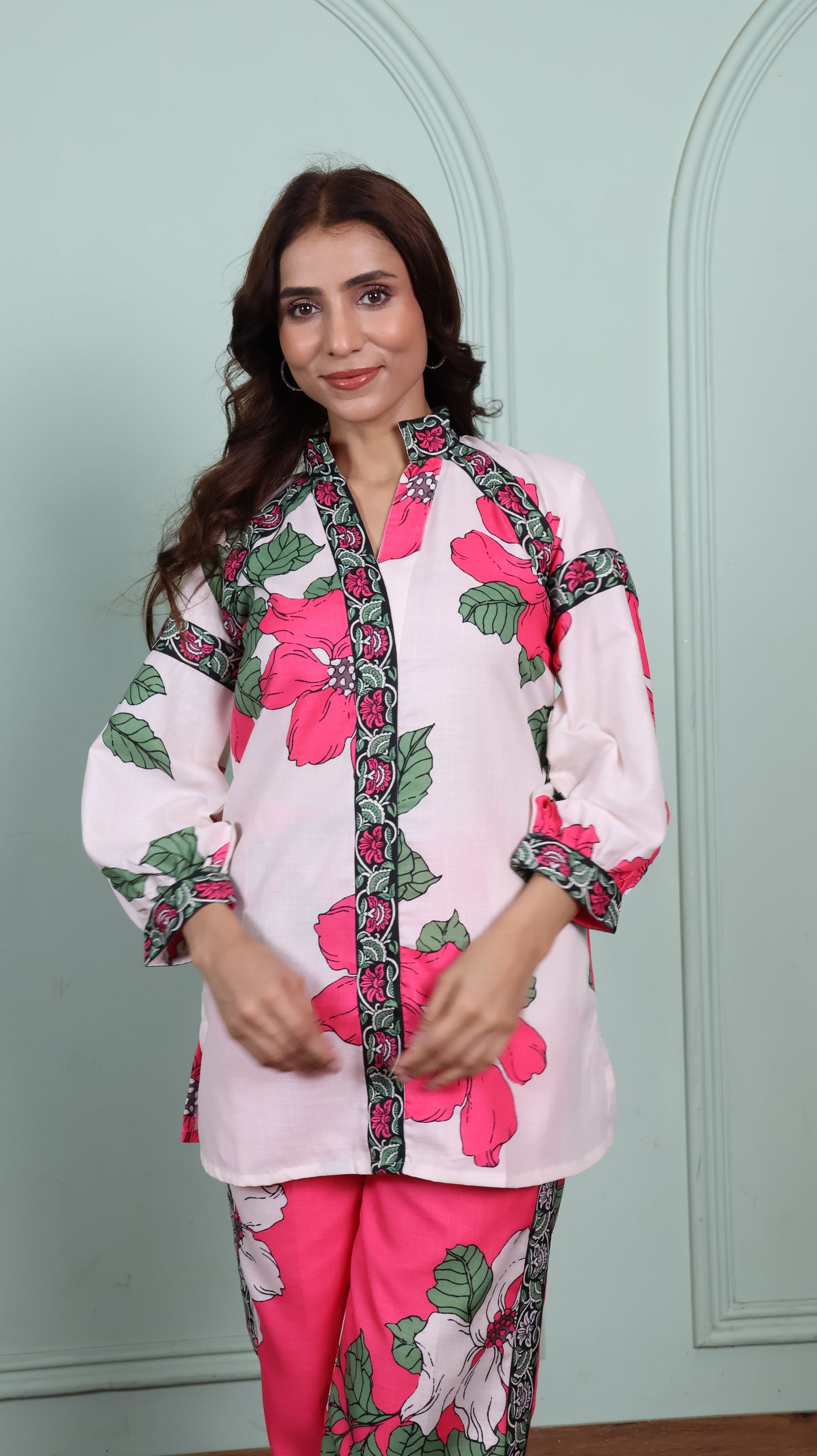 Pink & Off White Petal Co-Ord Set
