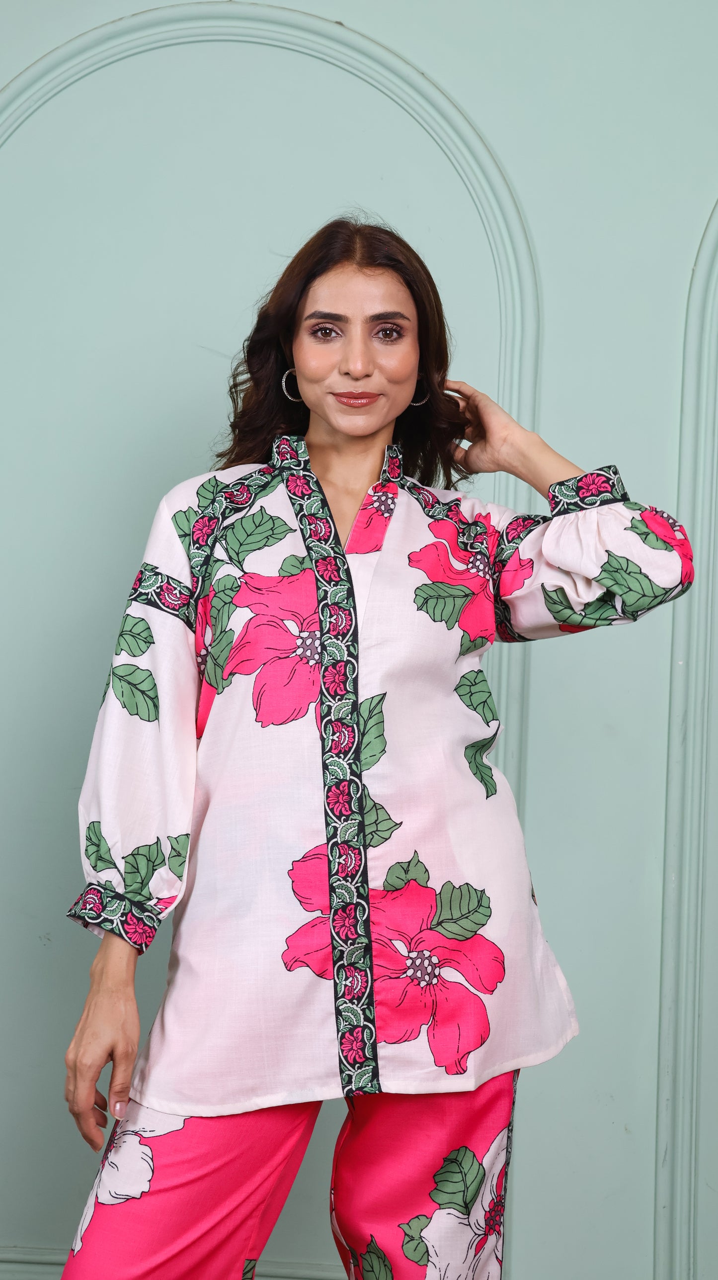 Pink & Off White Petal Co-Ord Set