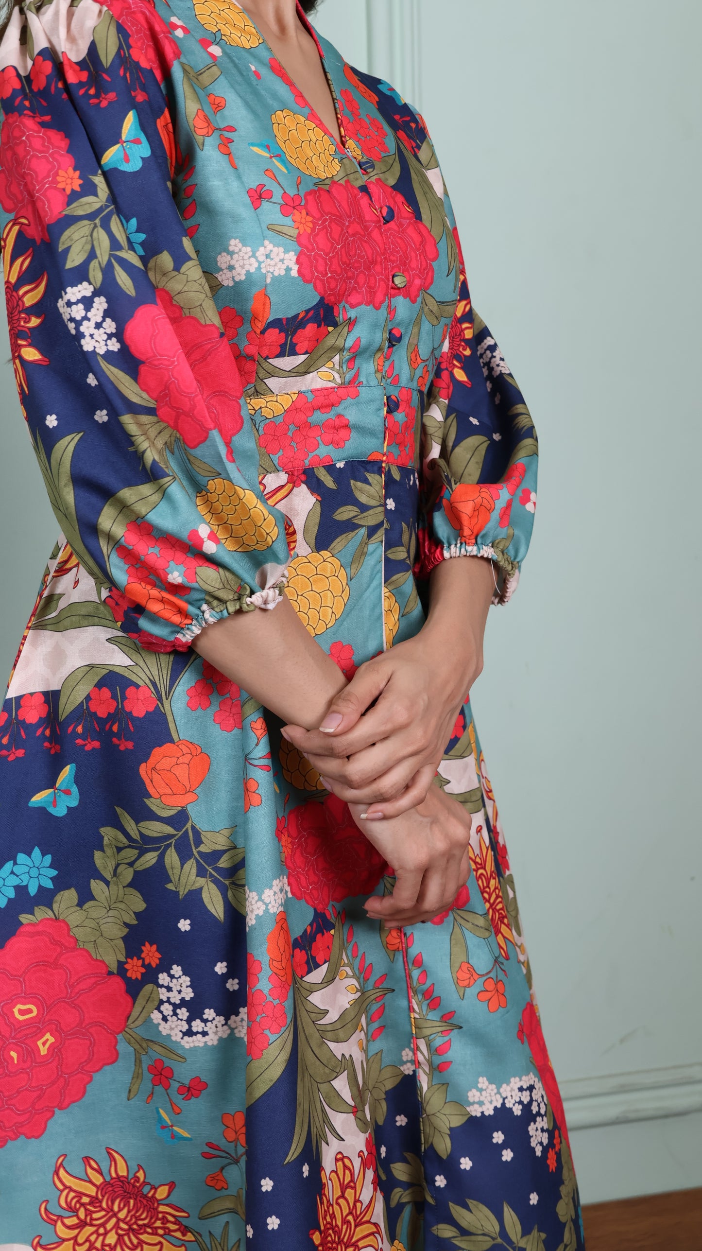 Blue Beach Floral Dress