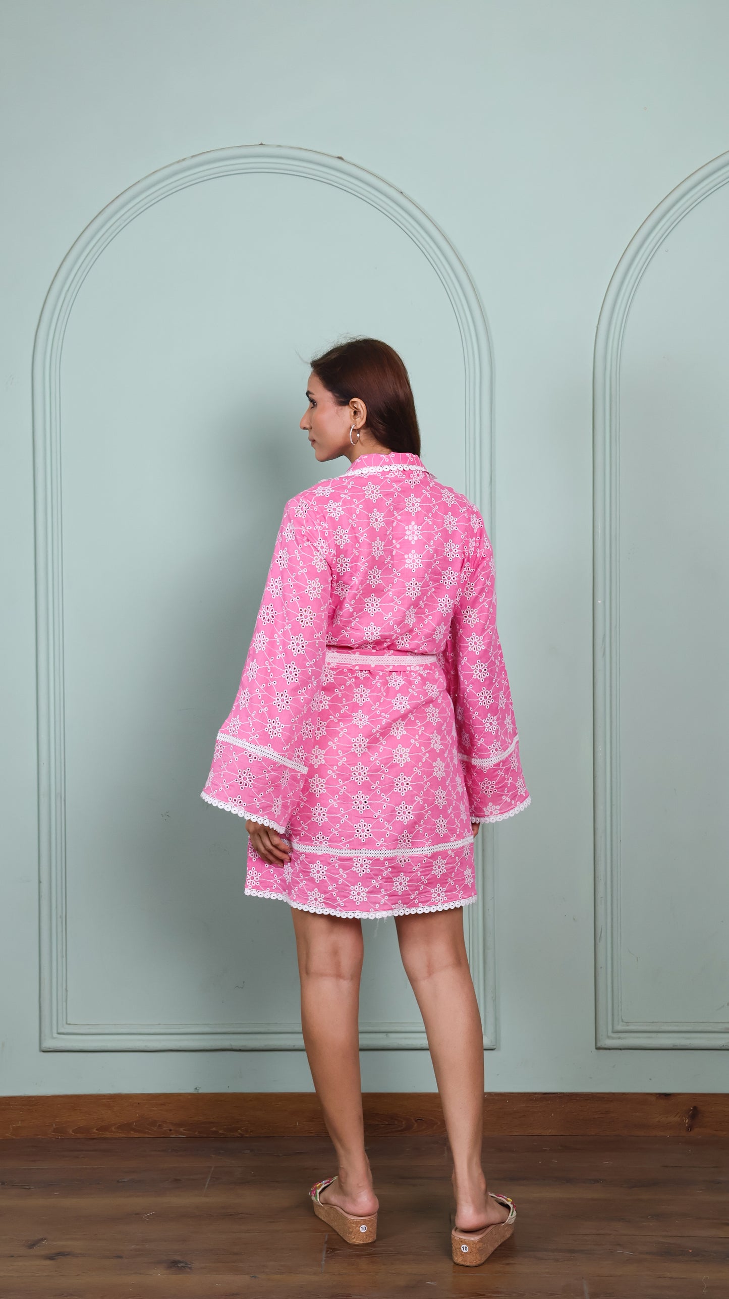 Chikankari blush belle dress