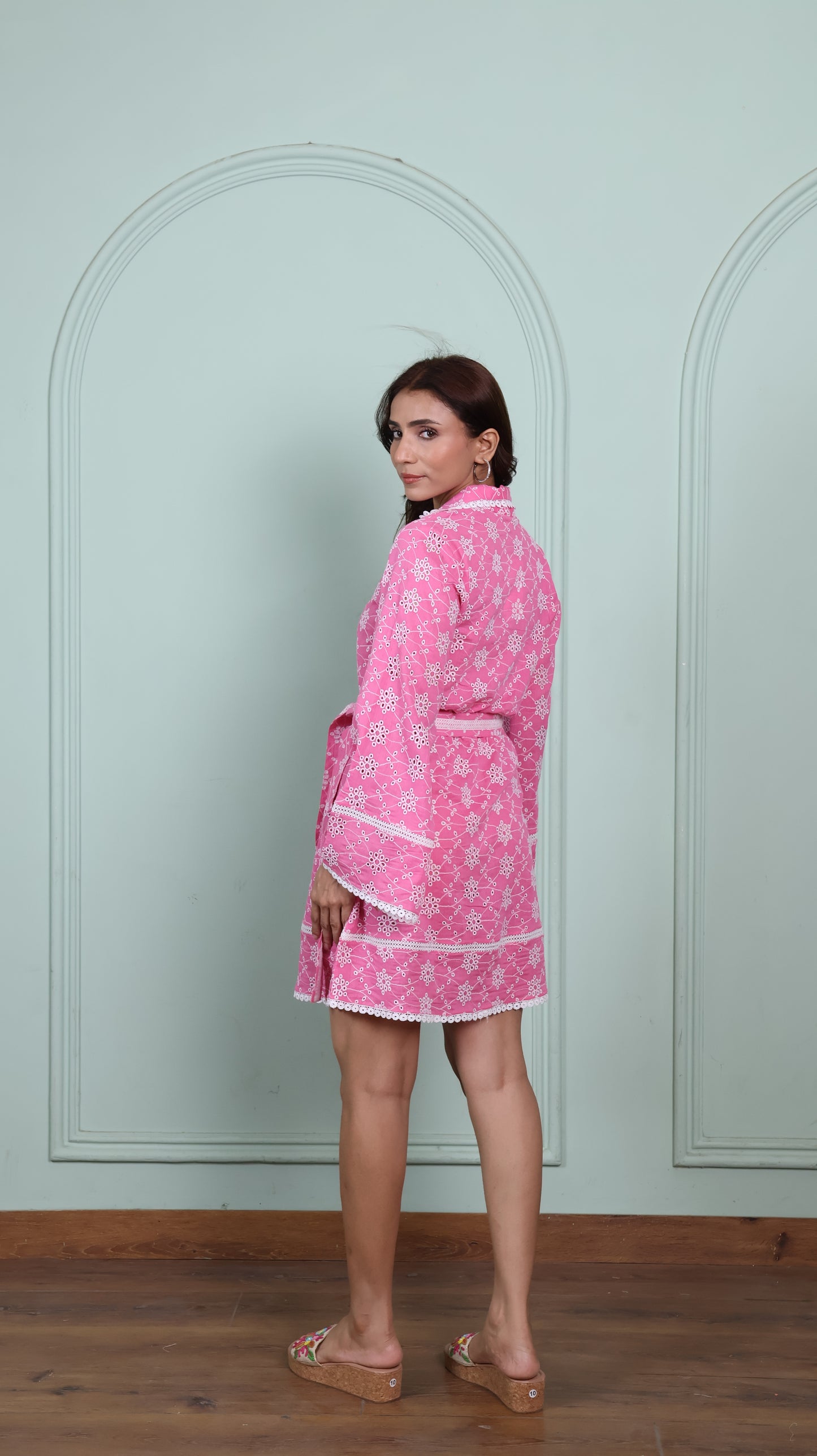 Chikankari blush belle dress