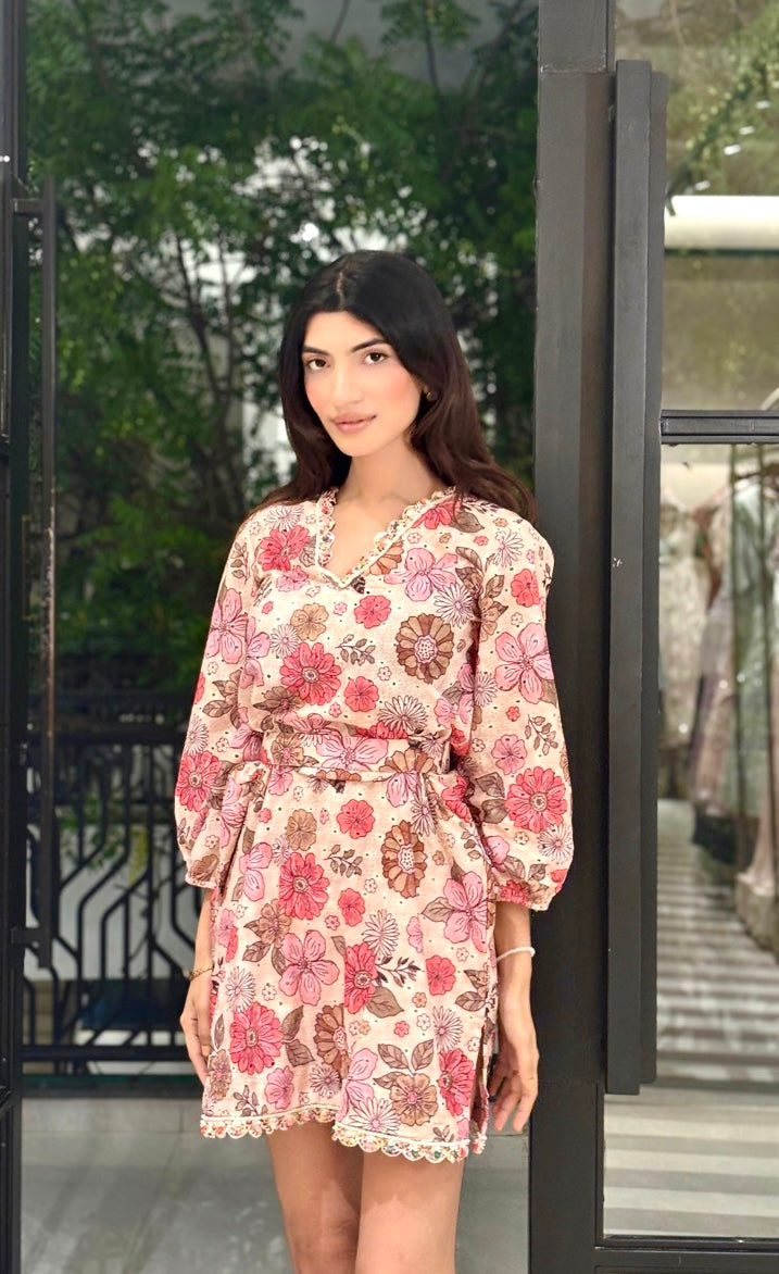 Berry floral dress