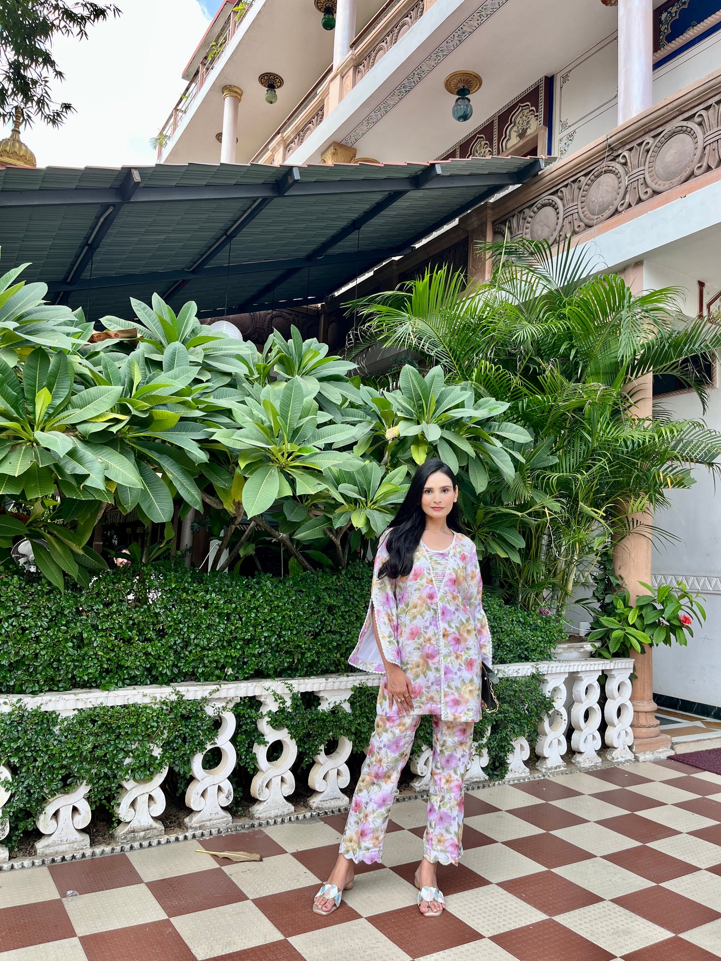 Off white floral coord-set