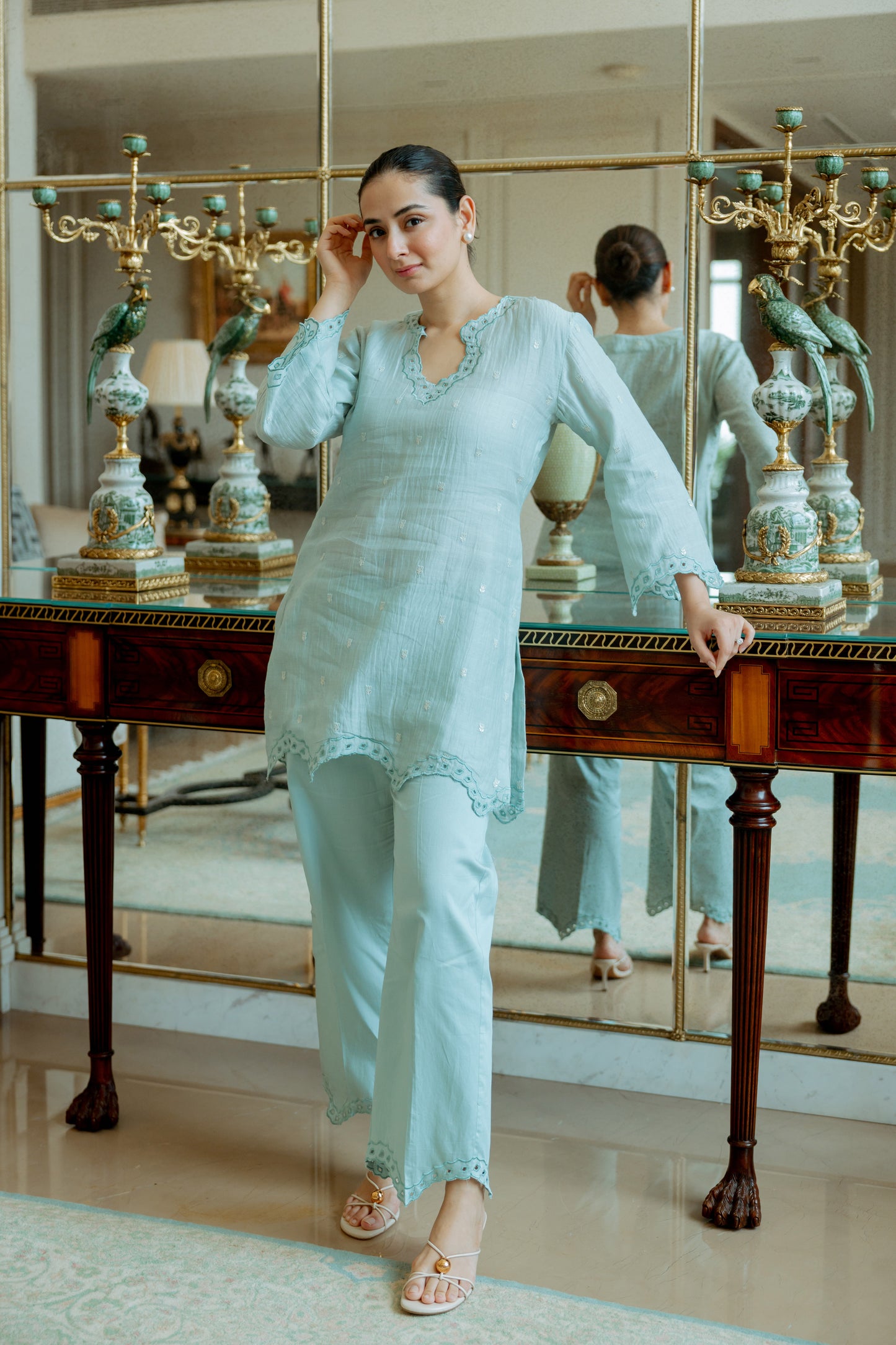 Ice Blue Mul Set - Blue / Mul cotton / Small - Allure Armoire