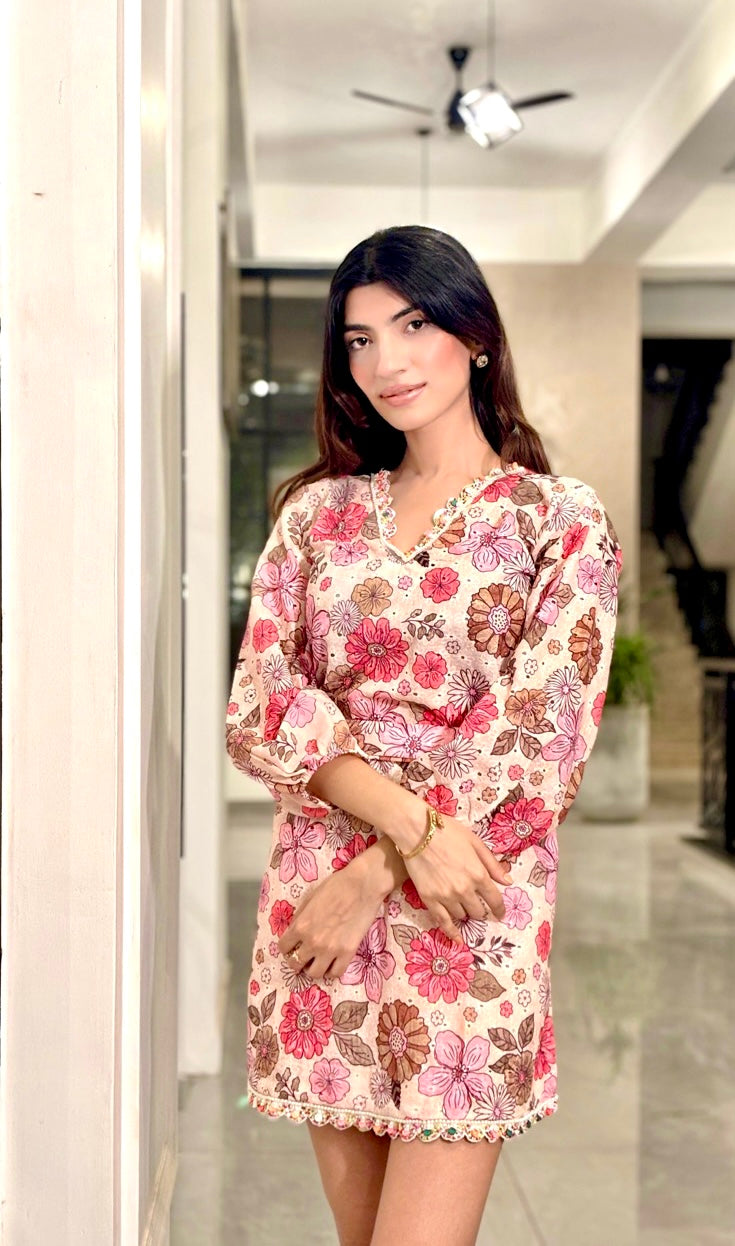 Berry floral dress