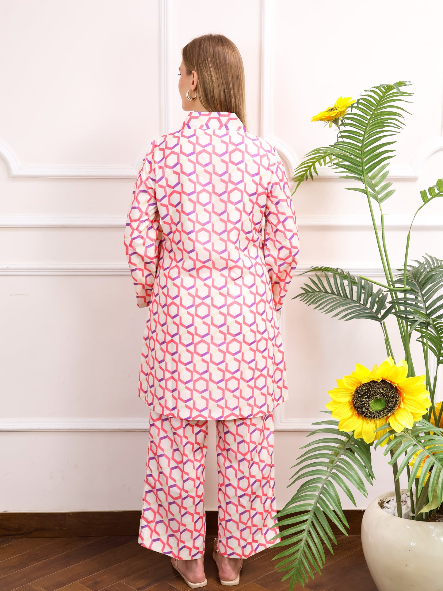 Abstract Blooms Muslin Coordset