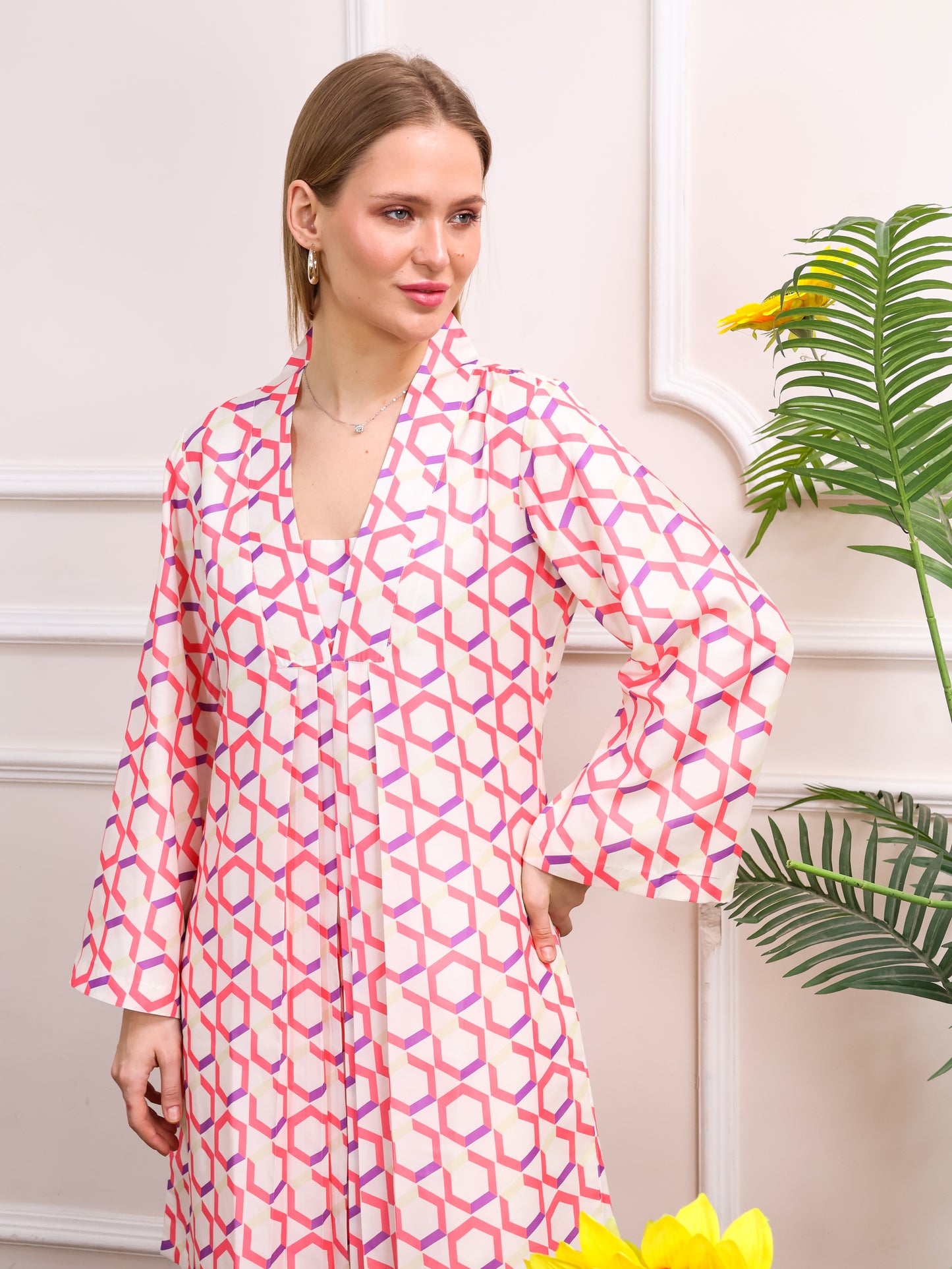 Abstract Blooms Muslin Coordset