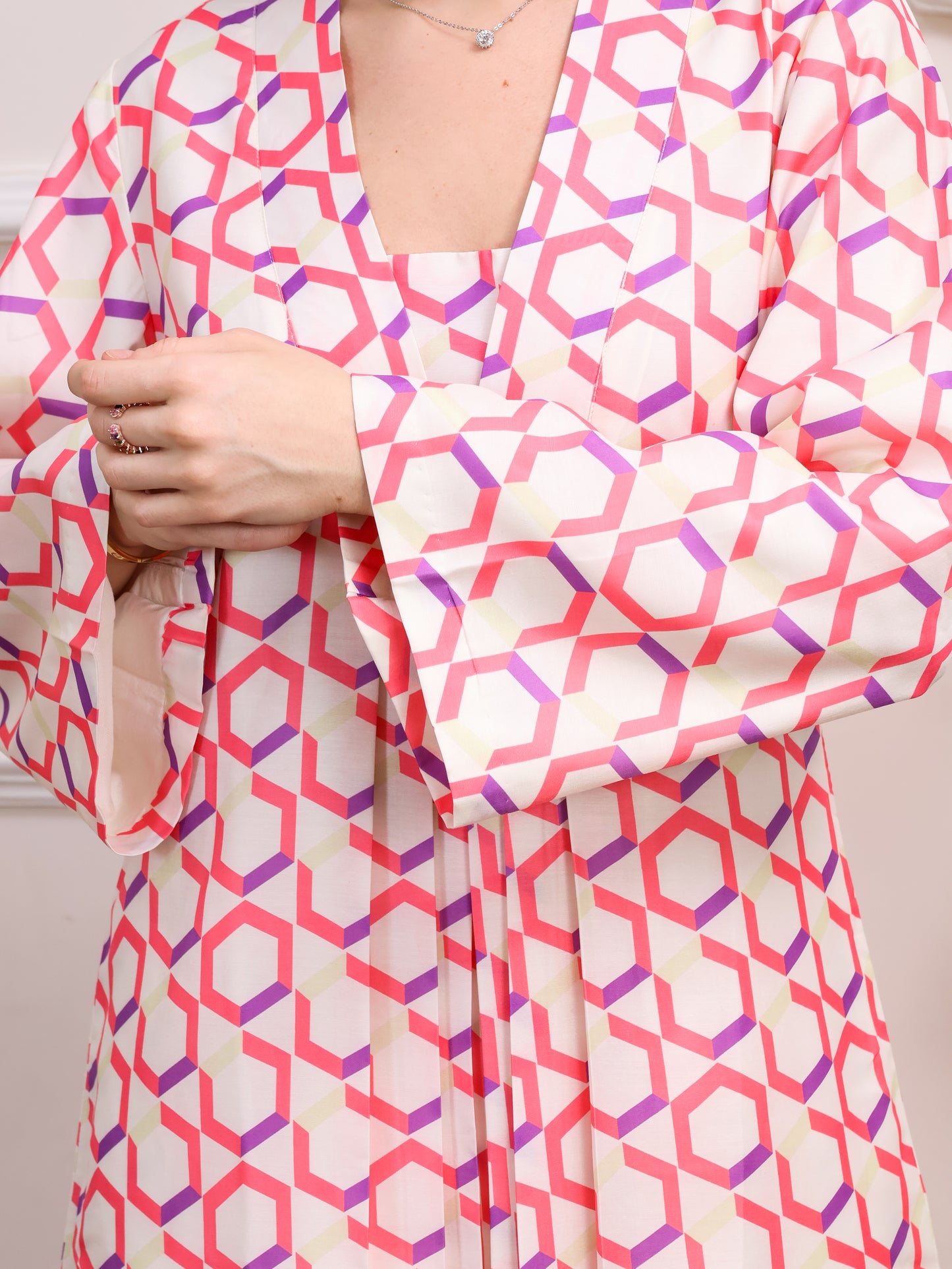 Abstract Blooms Muslin Coordset