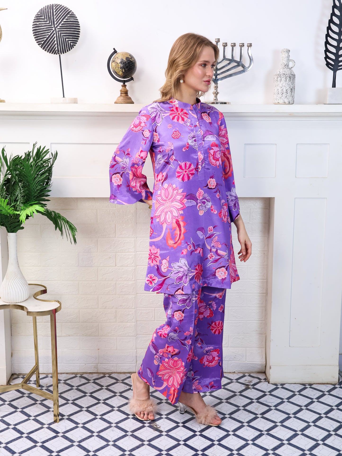 Purple Chinon-Chiffon Coordset