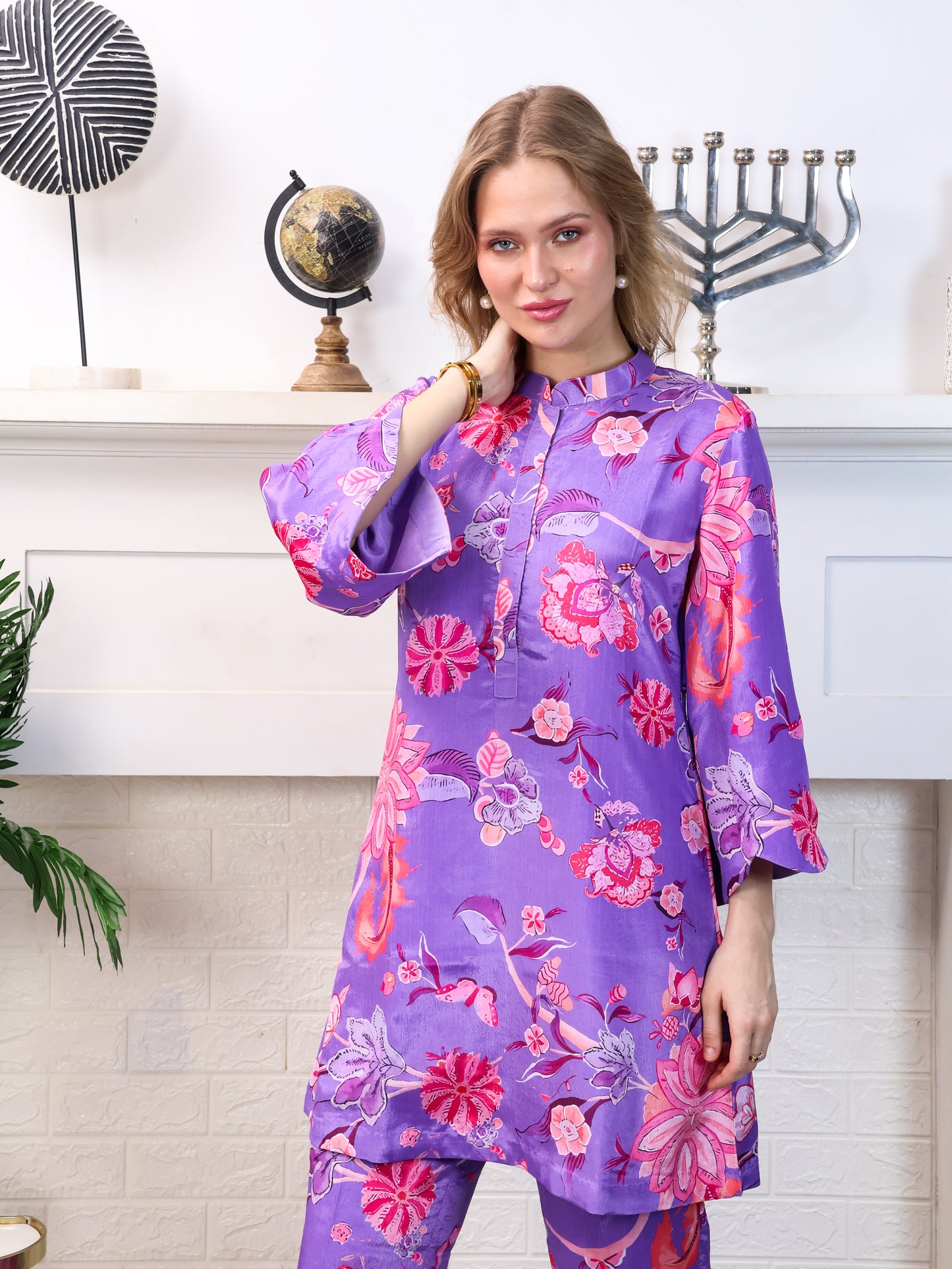 Purple Chinon-Chiffon Coordset