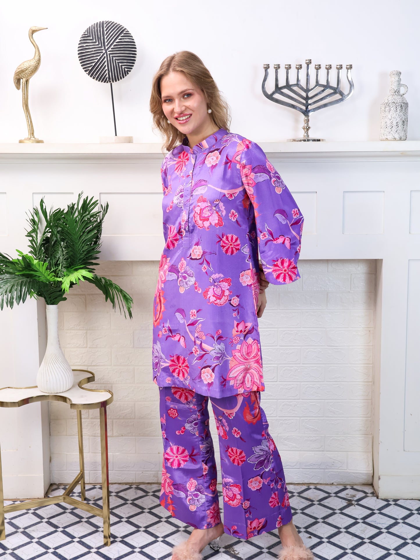 Purple Chinon-Chiffon Coordset