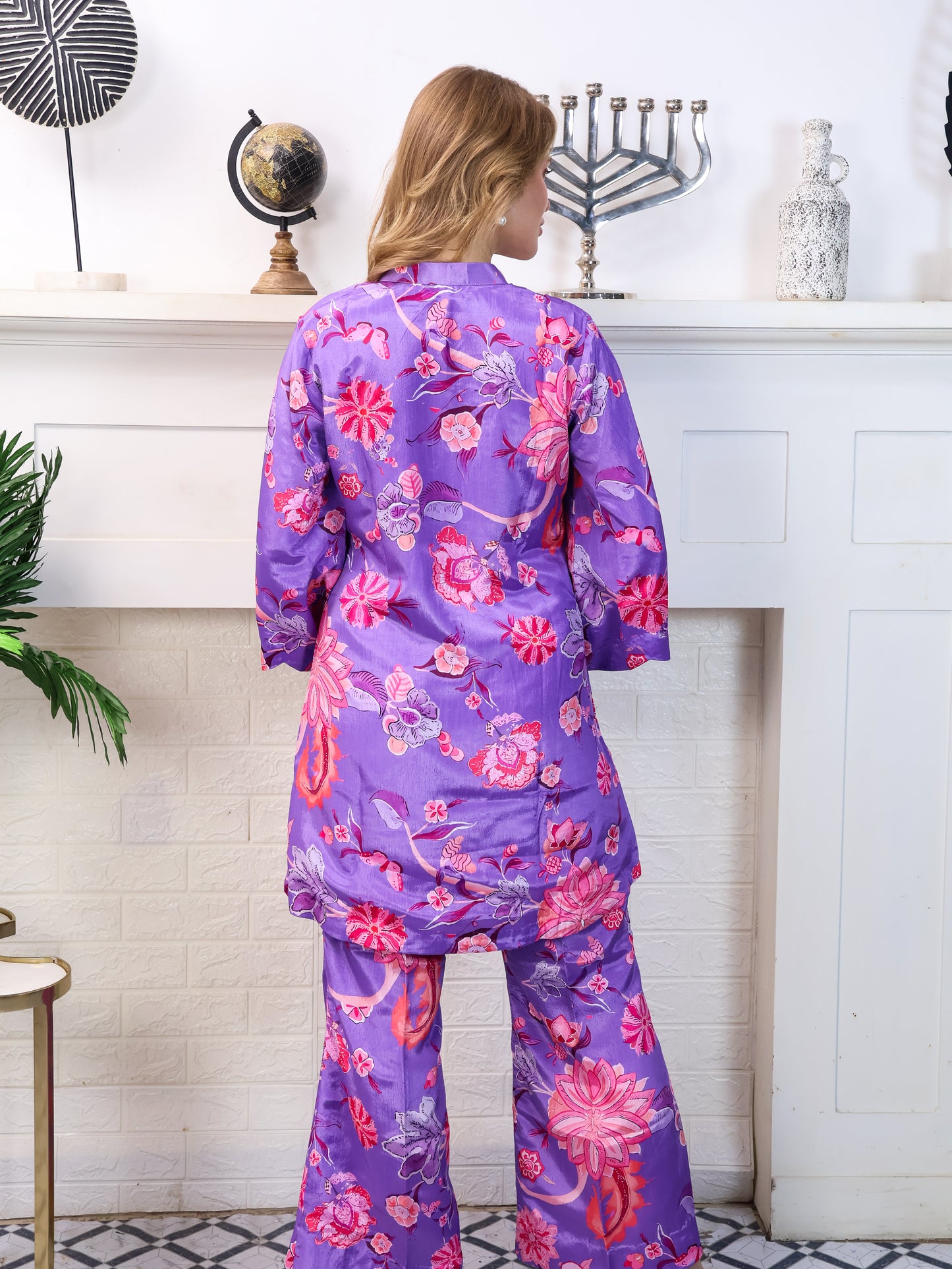 Purple Chinon-Chiffon Coordset