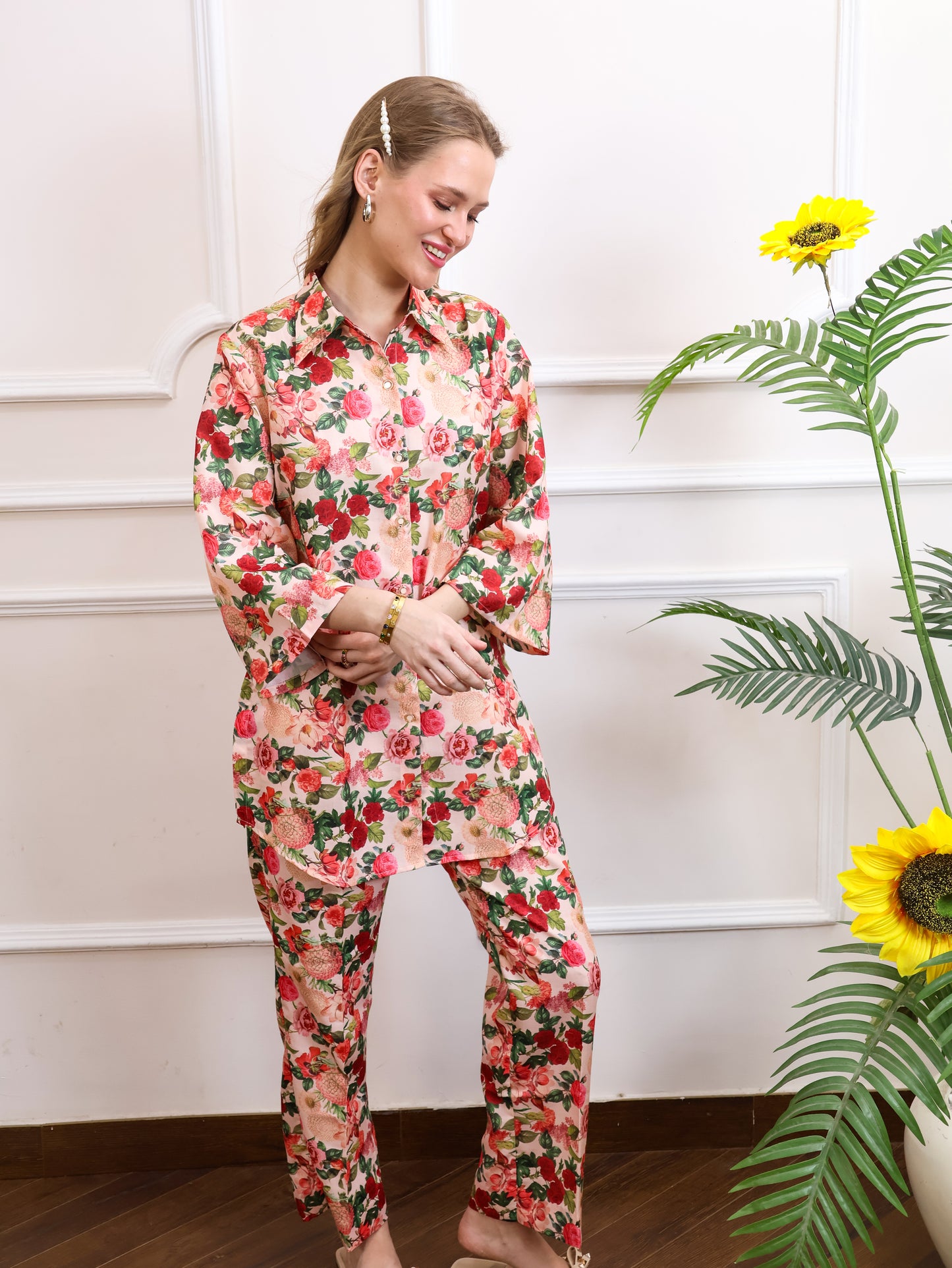 Floral Beige Coordset