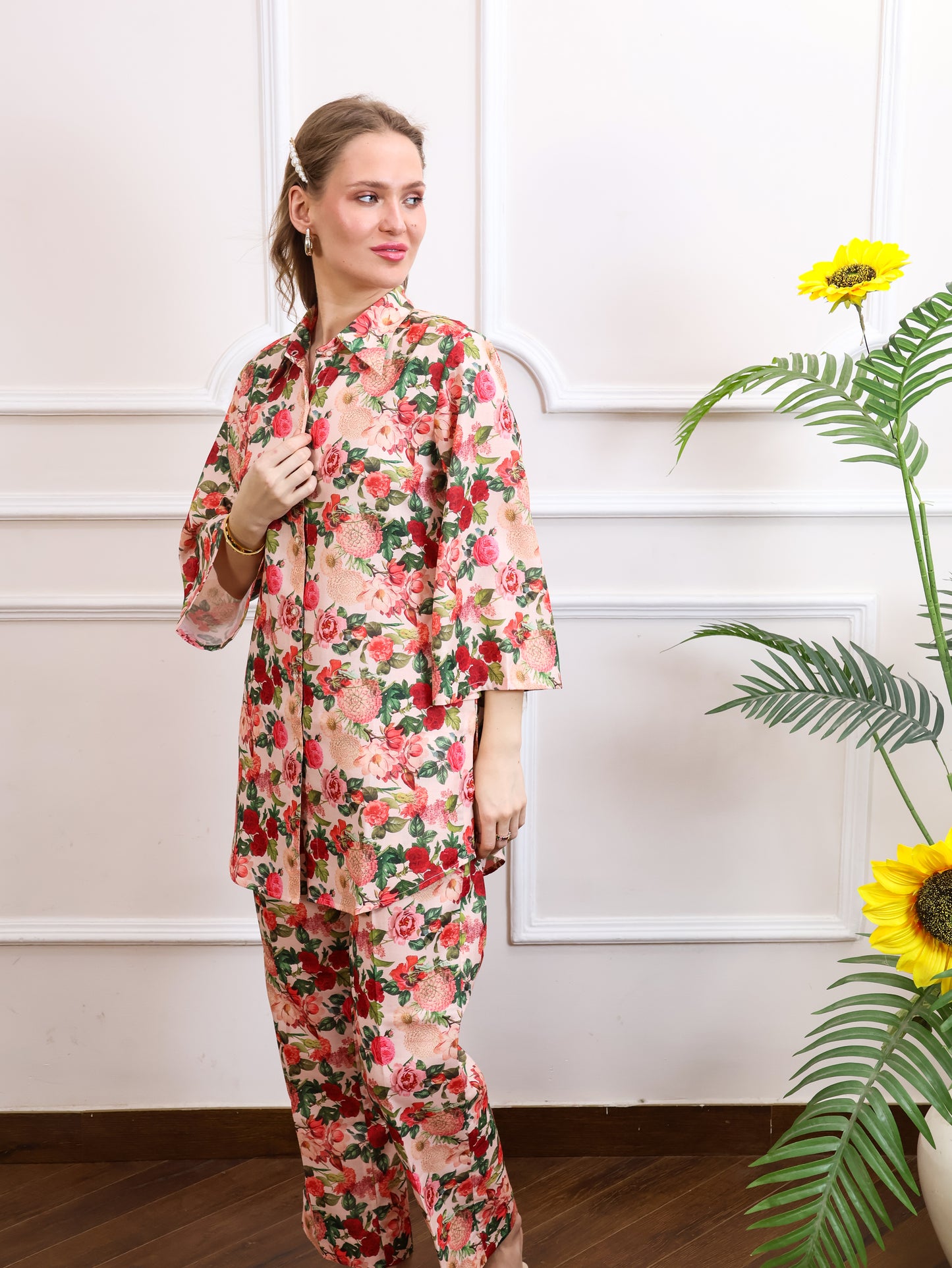 Floral Beige Coordset
