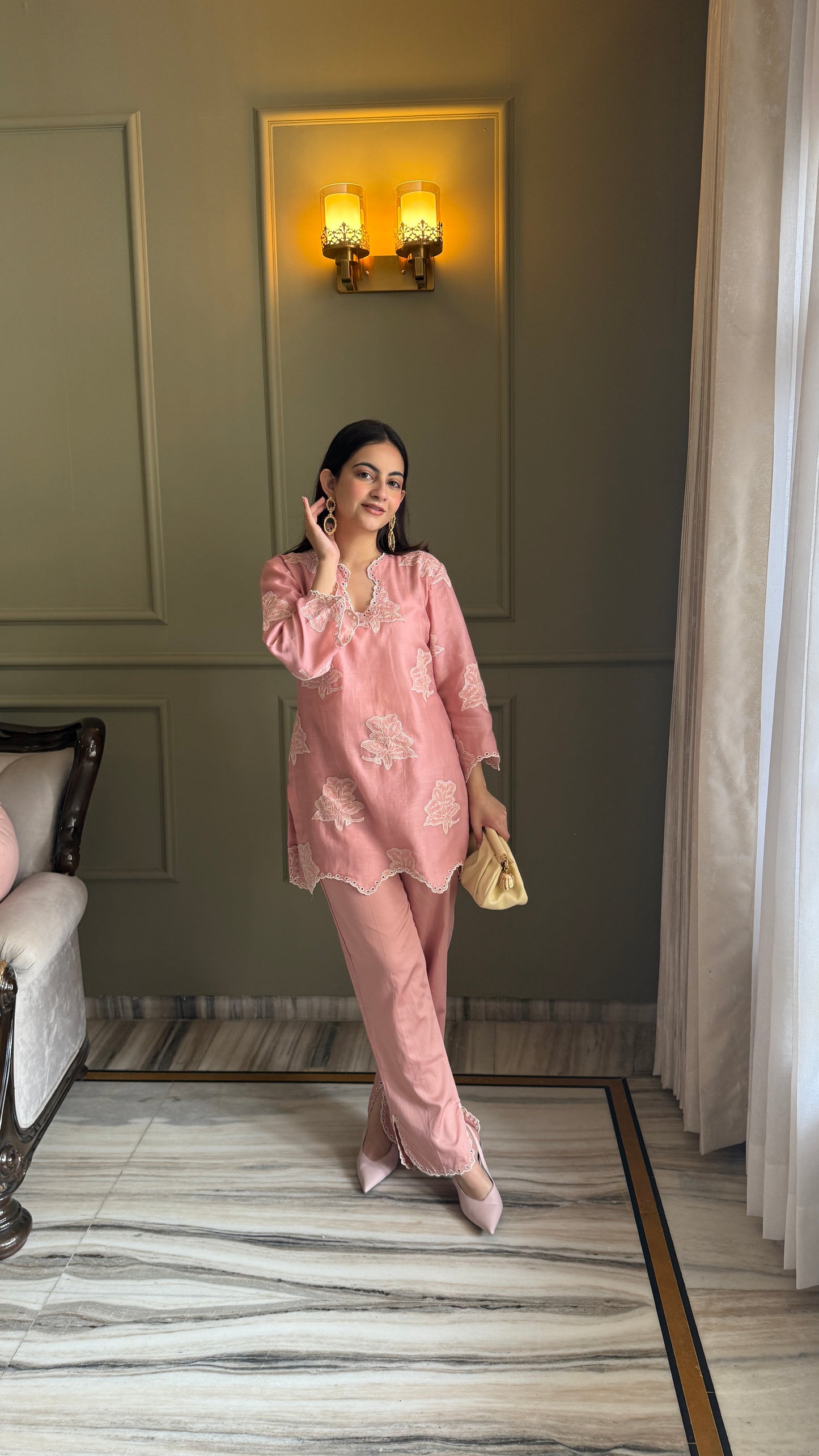 Blush Pink Mul Set - Blush pink / Medium / Mul cotton - Allure Armoire