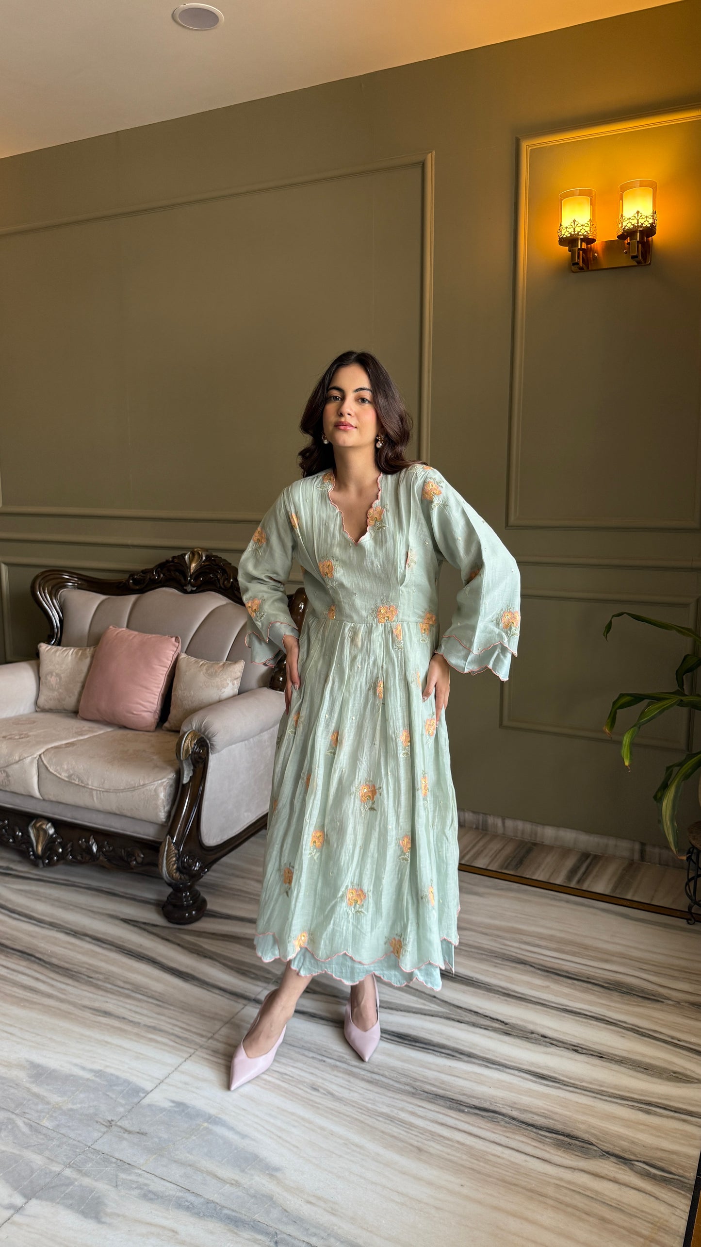 Soft Pastel Green Dress ☘️ - Light pastel green / Medium / Mul cotton - Allure Armoire