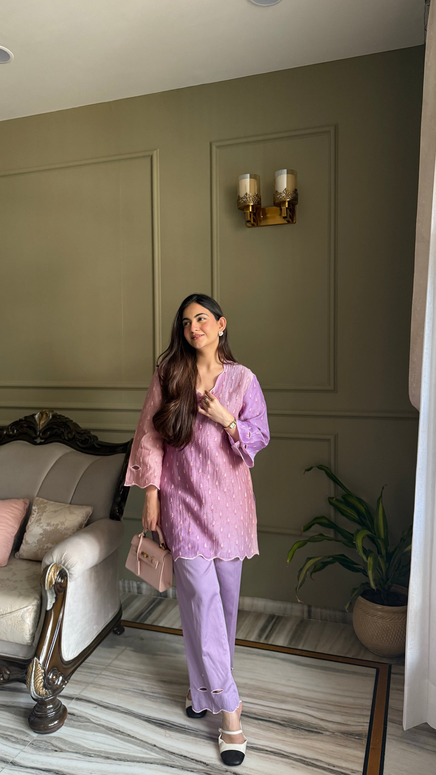 Shaded Mauve Mul Coord-Set 💜 - Medium / Shaded mauve / Mul cotton - Allure Armoire