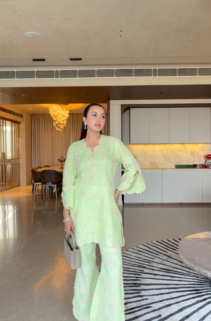 Fluorescent bloom Linen Co-ord