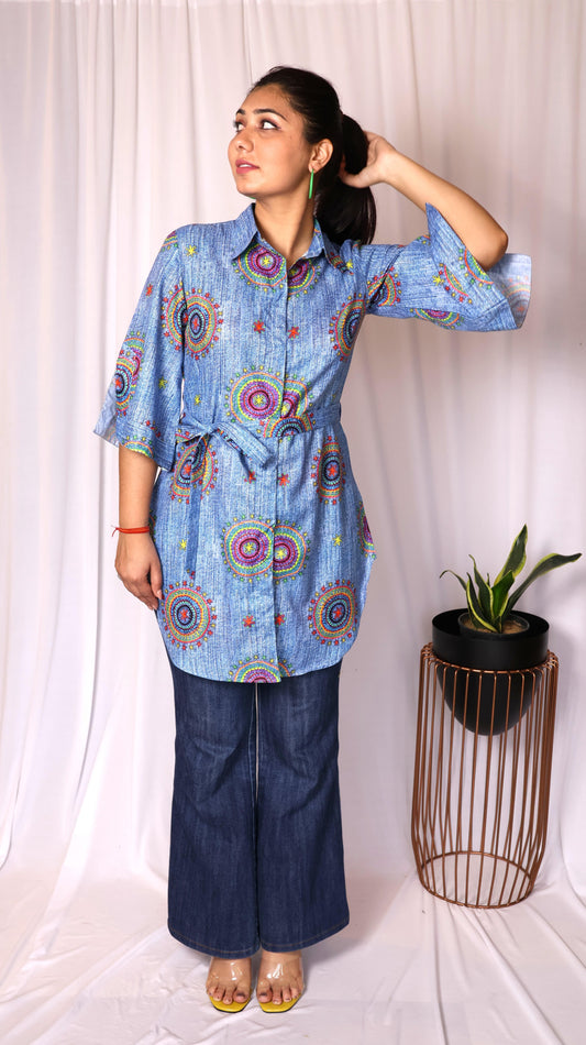 Denim shirt top