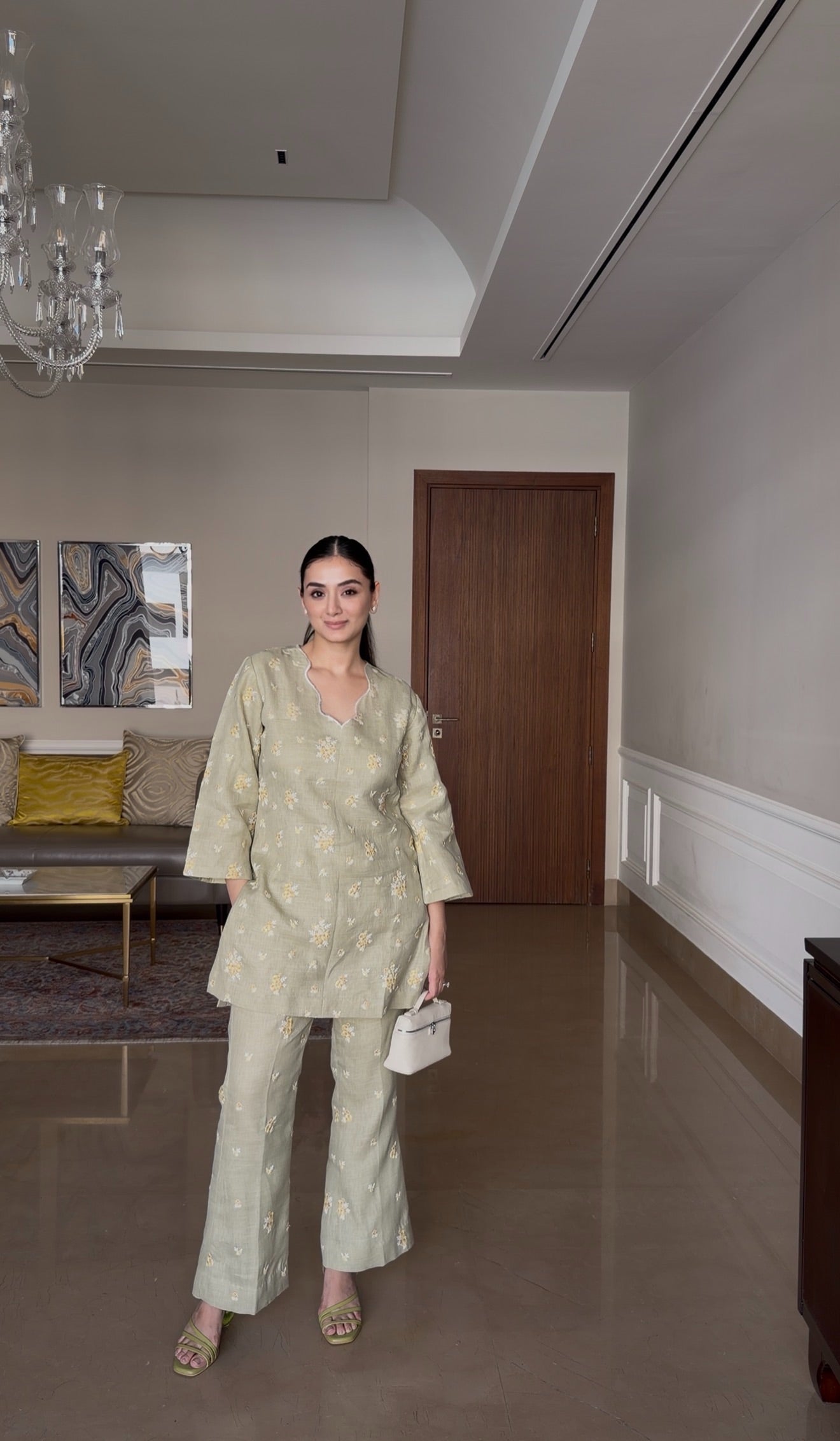 Pastel Green Linen Set 💚 - Medium - Allure Armoire