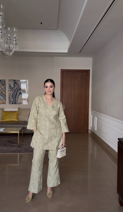 Pastel Green Linen Set 💚