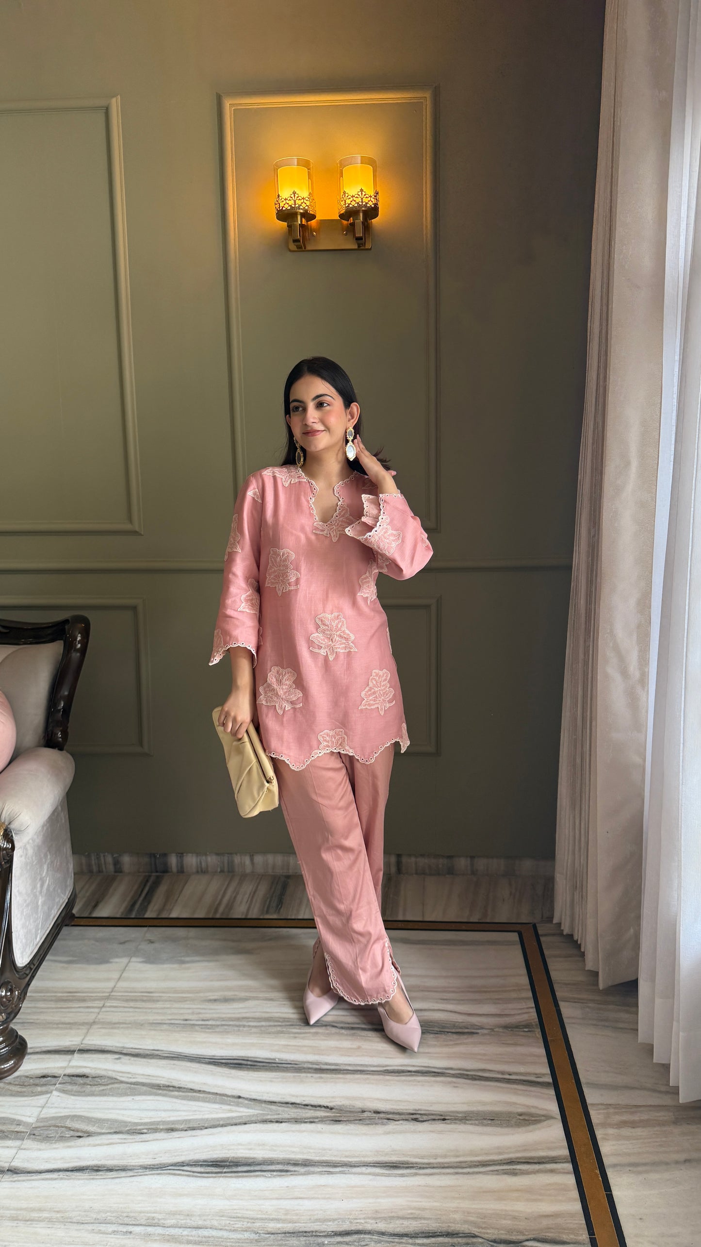Blush Pink Mul Set - Blush pink / Medium / Mul cotton - Allure Armoire